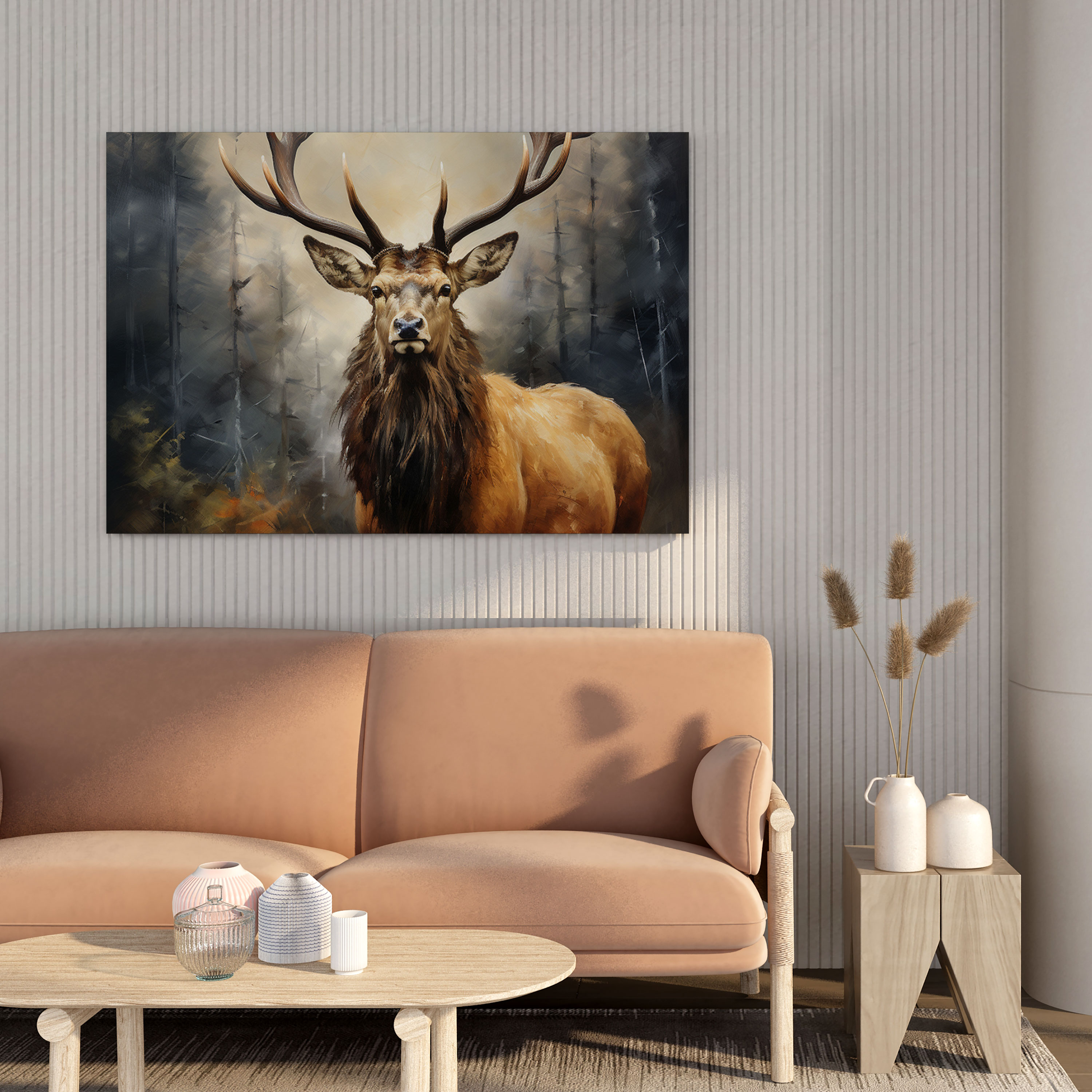 Elk Wall Art - Oil Painting On Canvas - High Quality Print - Elk, Elegant, Canvas Wall Art, Canvas Print