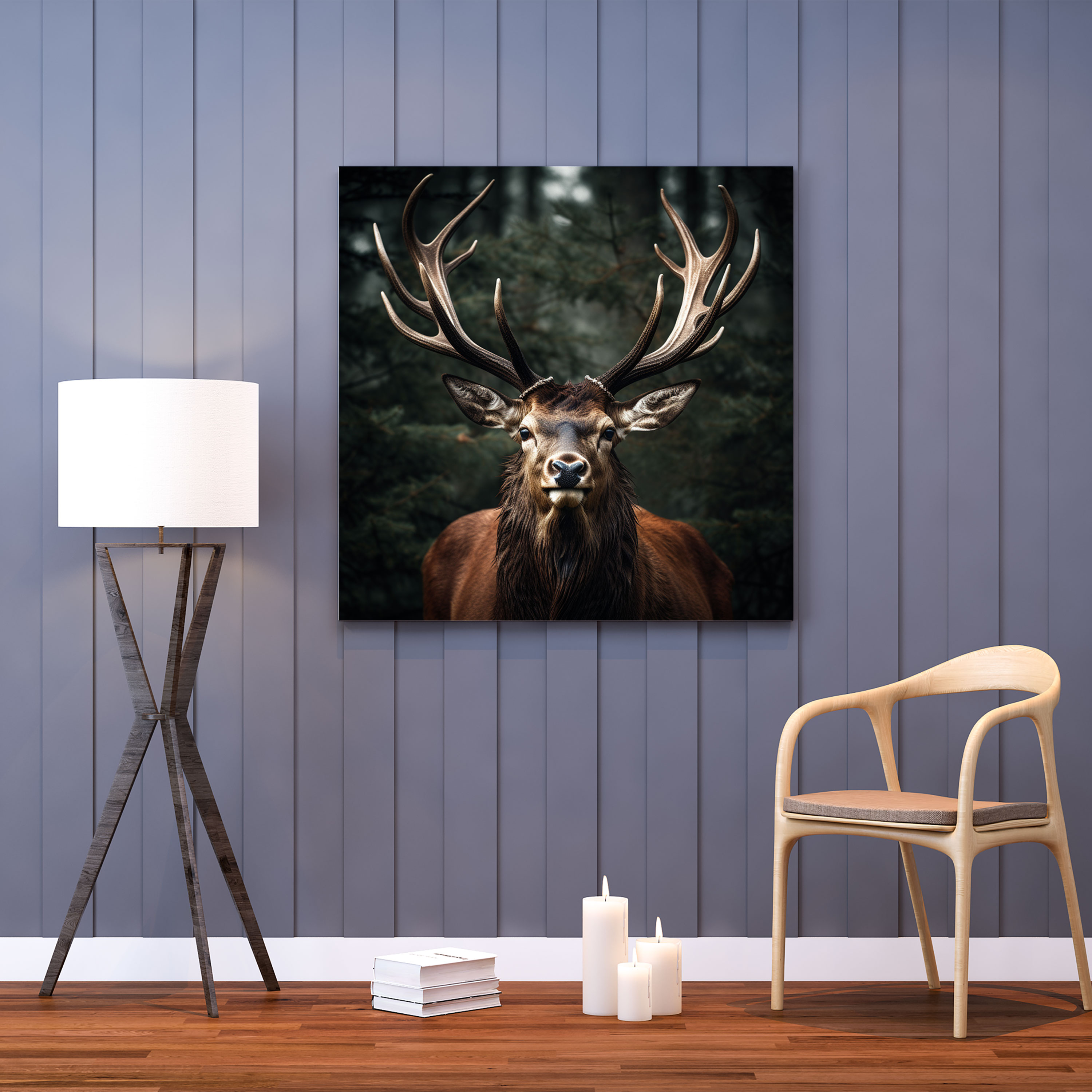 Elk Wall Decoration - Majestic Antlers - Elk, Canvas Wall Art, Elk, Canvas