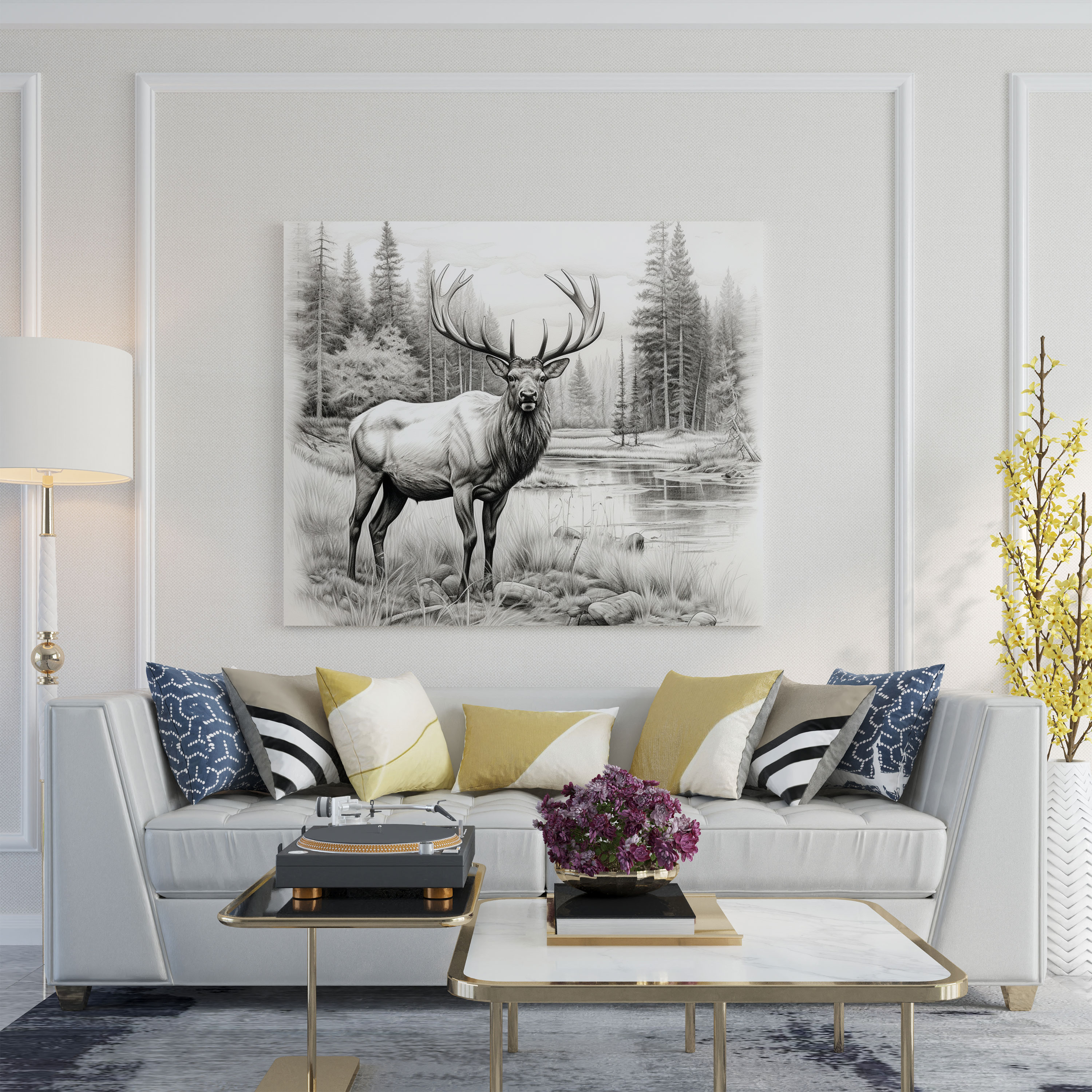 Elk Wall Decoration - Natural Habitat - Elk, Wall Art, Wall Decoration, Natural Habitat
