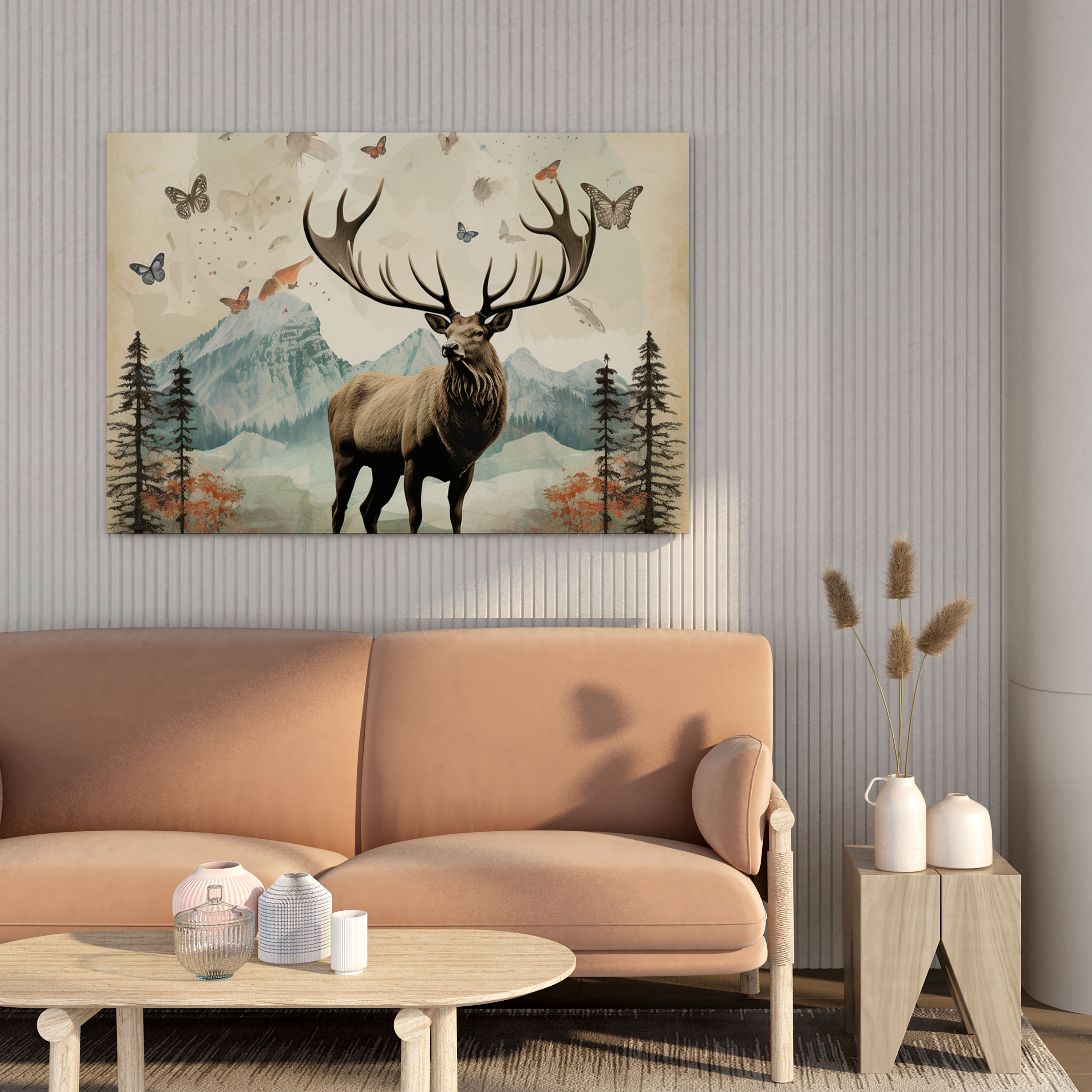 Elk Canvas Print - Eclectic Collage - Elk, Eclectic Collage, Elk, Canvas Print