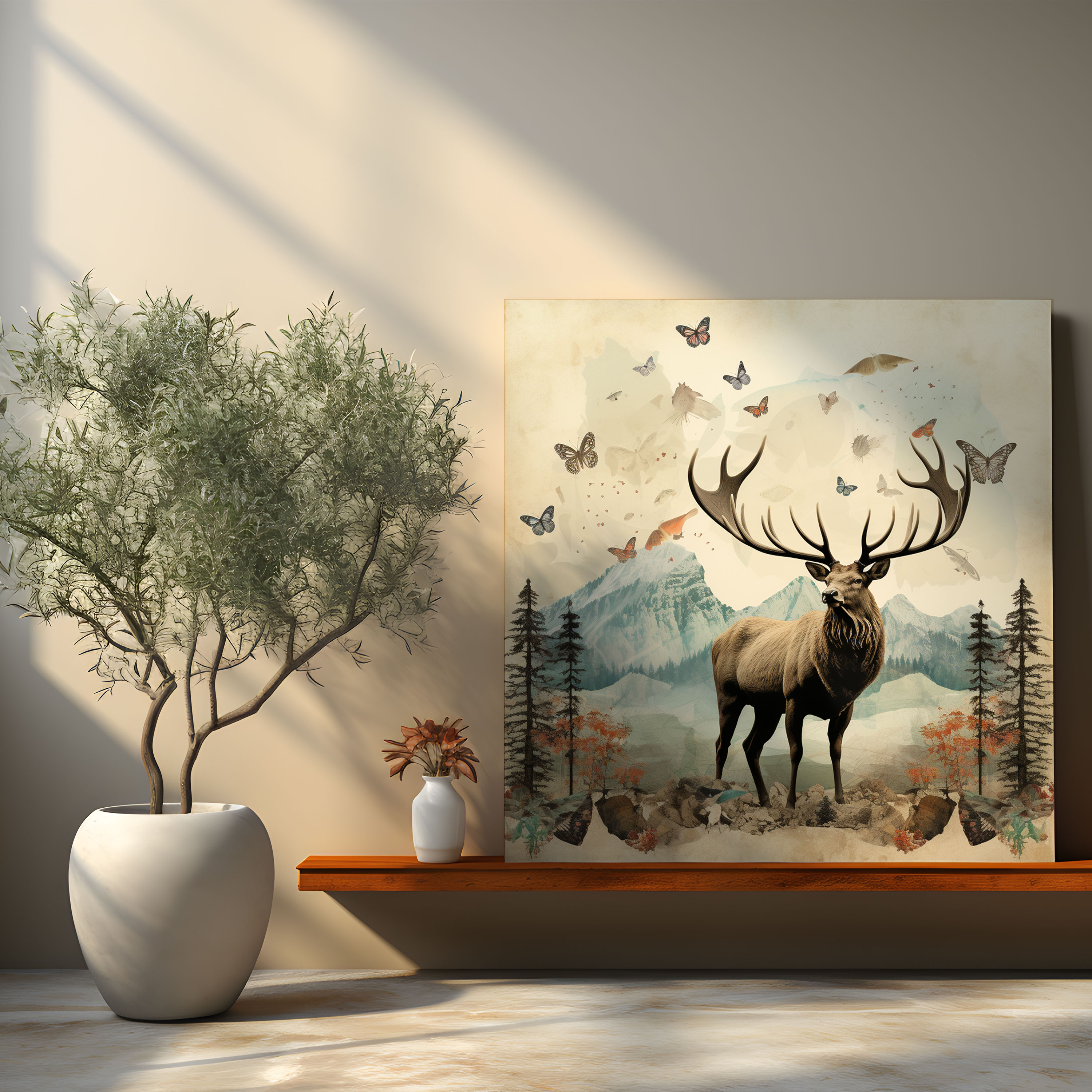 Elk Canvas Print - Eclectic Collage - Elk, Eclectic Collage, Elk, Canvas Print