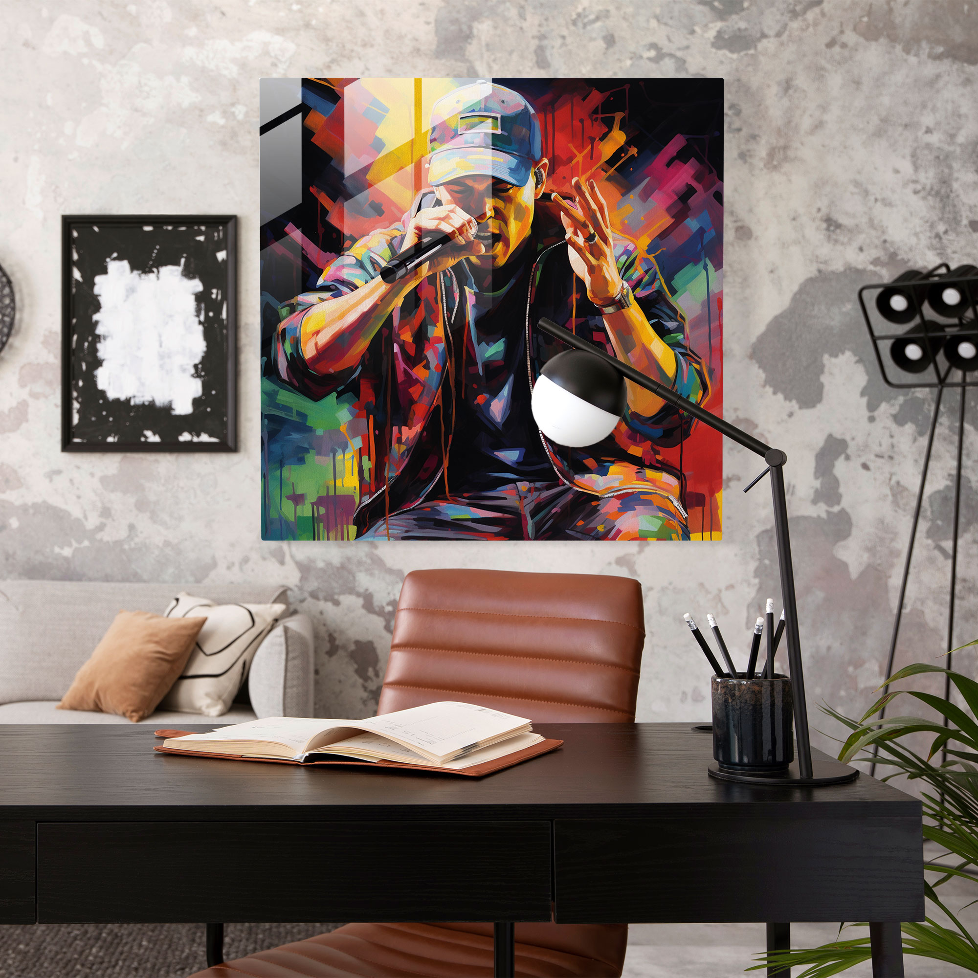 Eminem Glasbild - Moderne Kunst Abstrakte Acrylmalerei