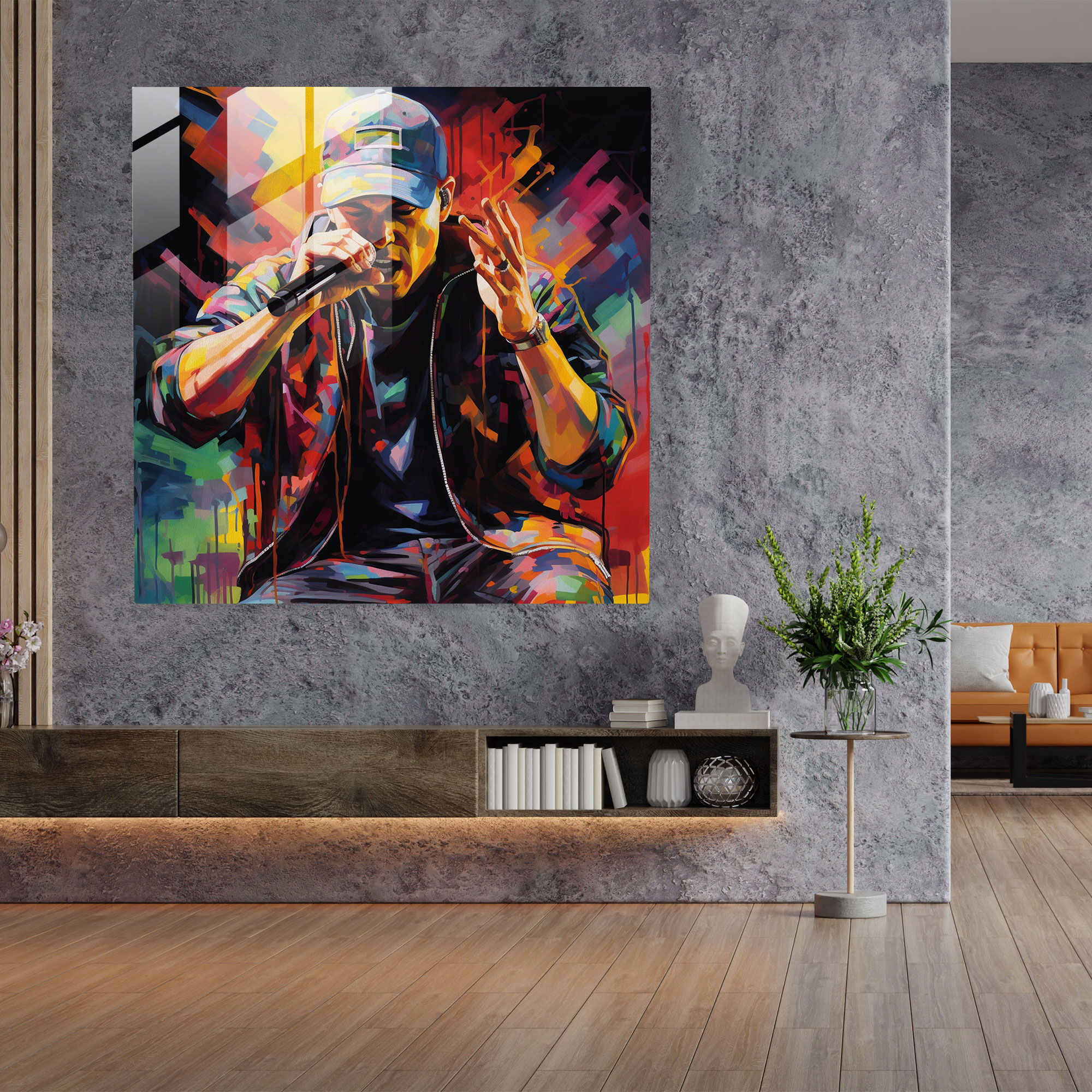 Eminem Glasbild - Moderne Kunst Abstrakte Acrylmalerei