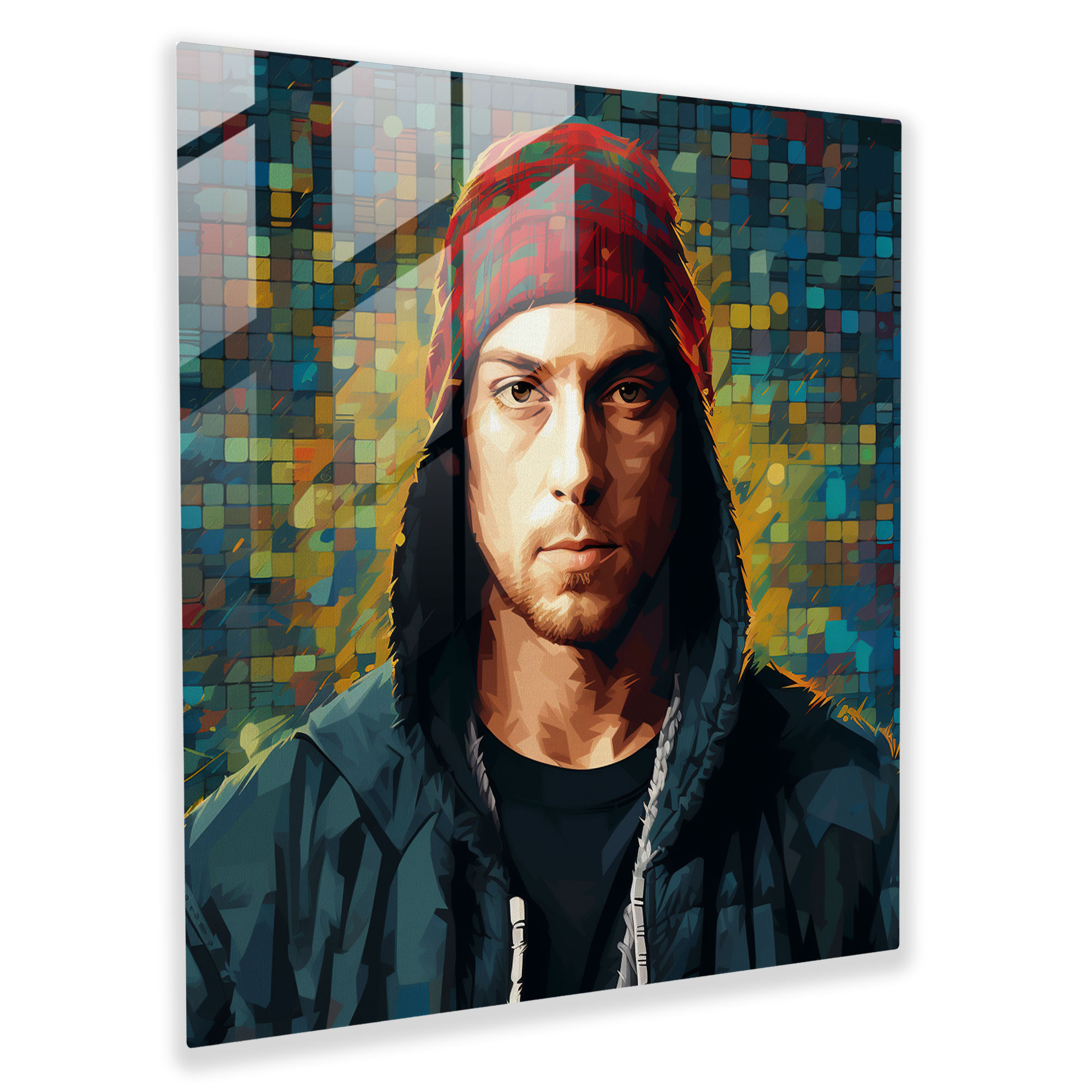 Eminem Wohnkultur - Digitalillustration Glaswandkunst