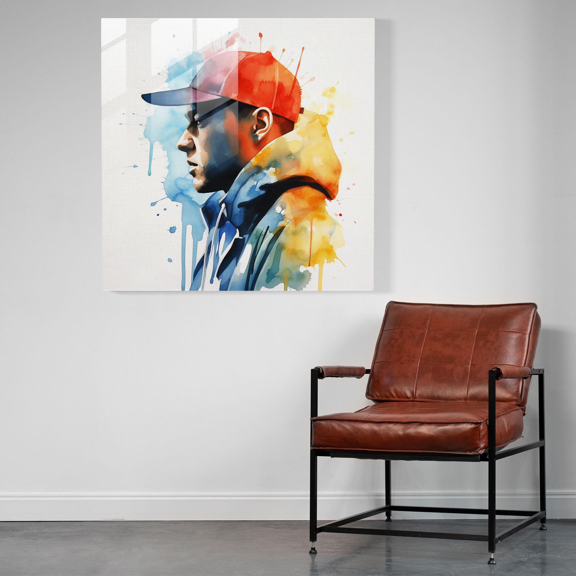 Eminem Moderne Kunst - Leinwandbild Glasbild Lebendige Farbtöne