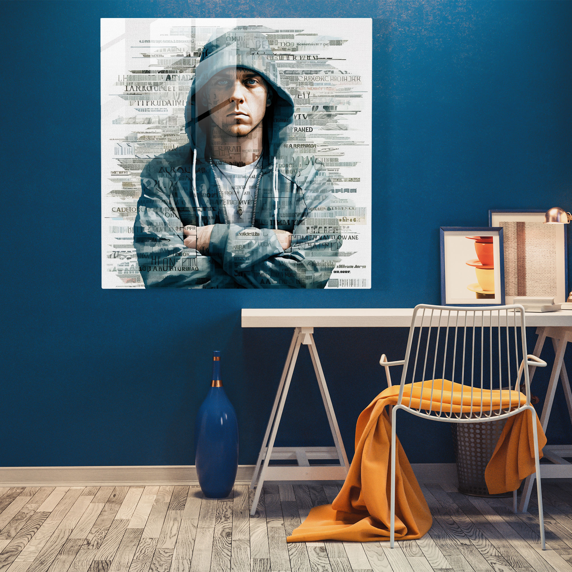 Eminem Home Decoration - Eminem, Collage Of Song Lyrics, Modern Art, Eminem