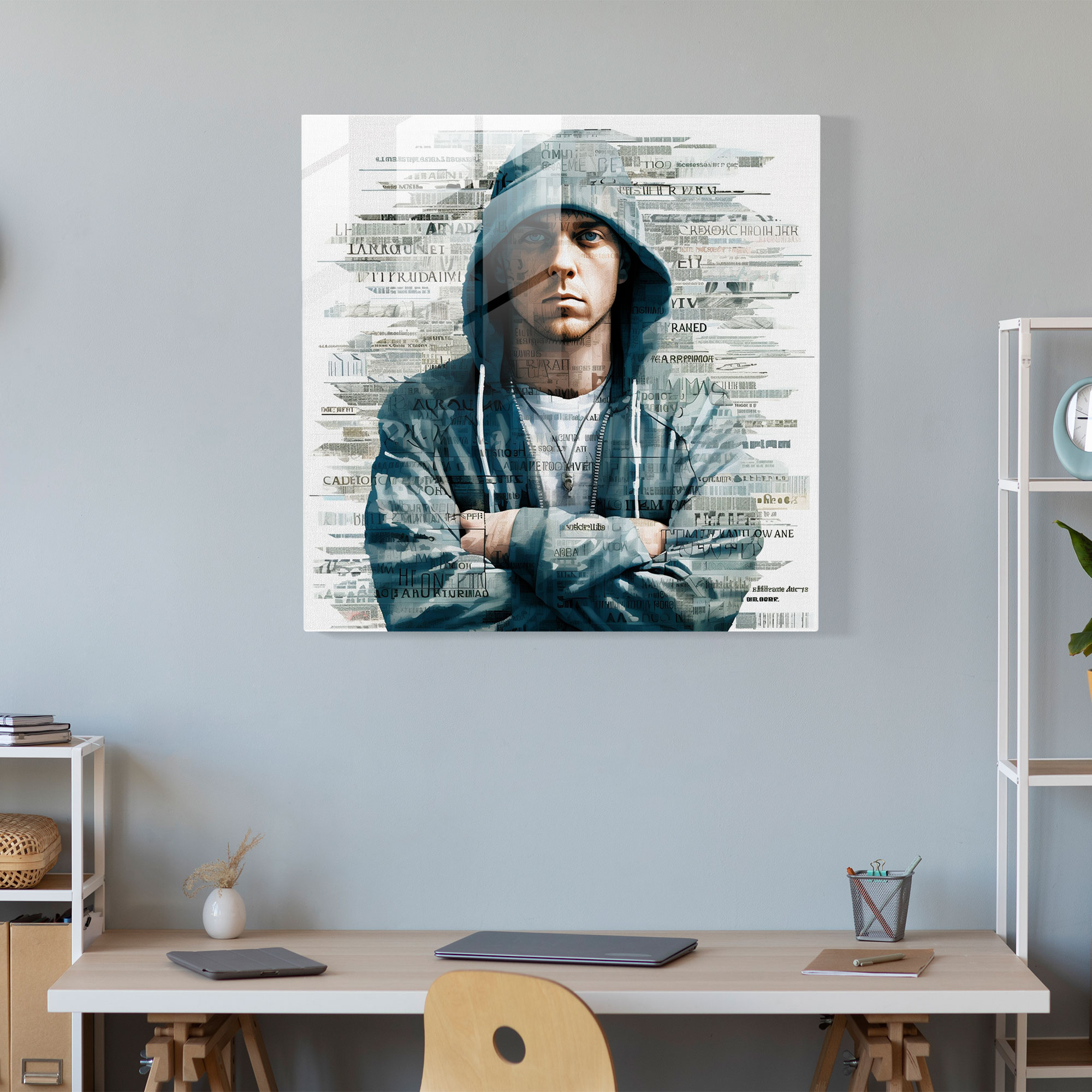 Eminem Home Decoration - Eminem, Collage Of Song Lyrics, Modern Art, Eminem