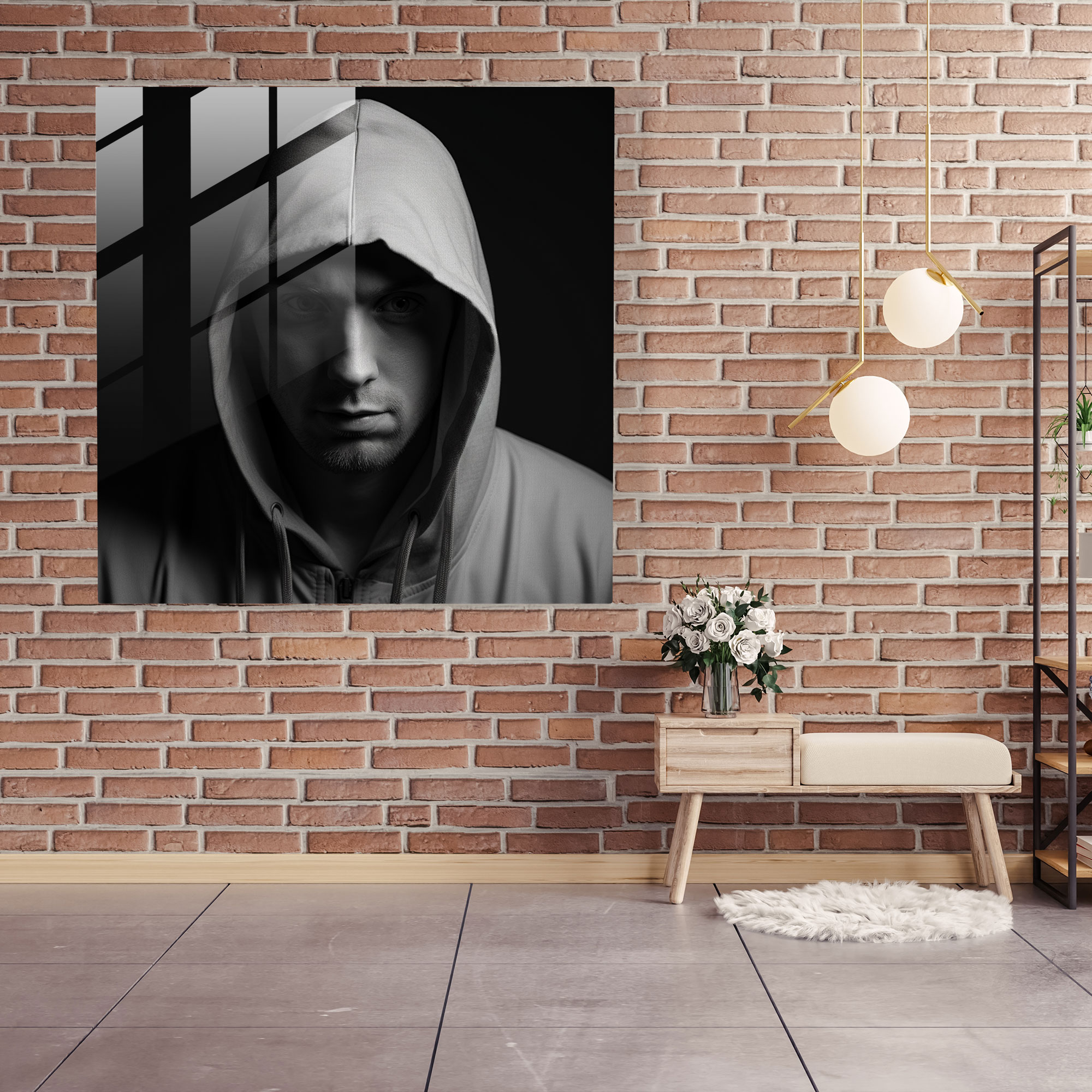 Eminem Glass Art - Minimalistic Home Decoration - Eminem, Glass Print, Home Decoration, Modern Art