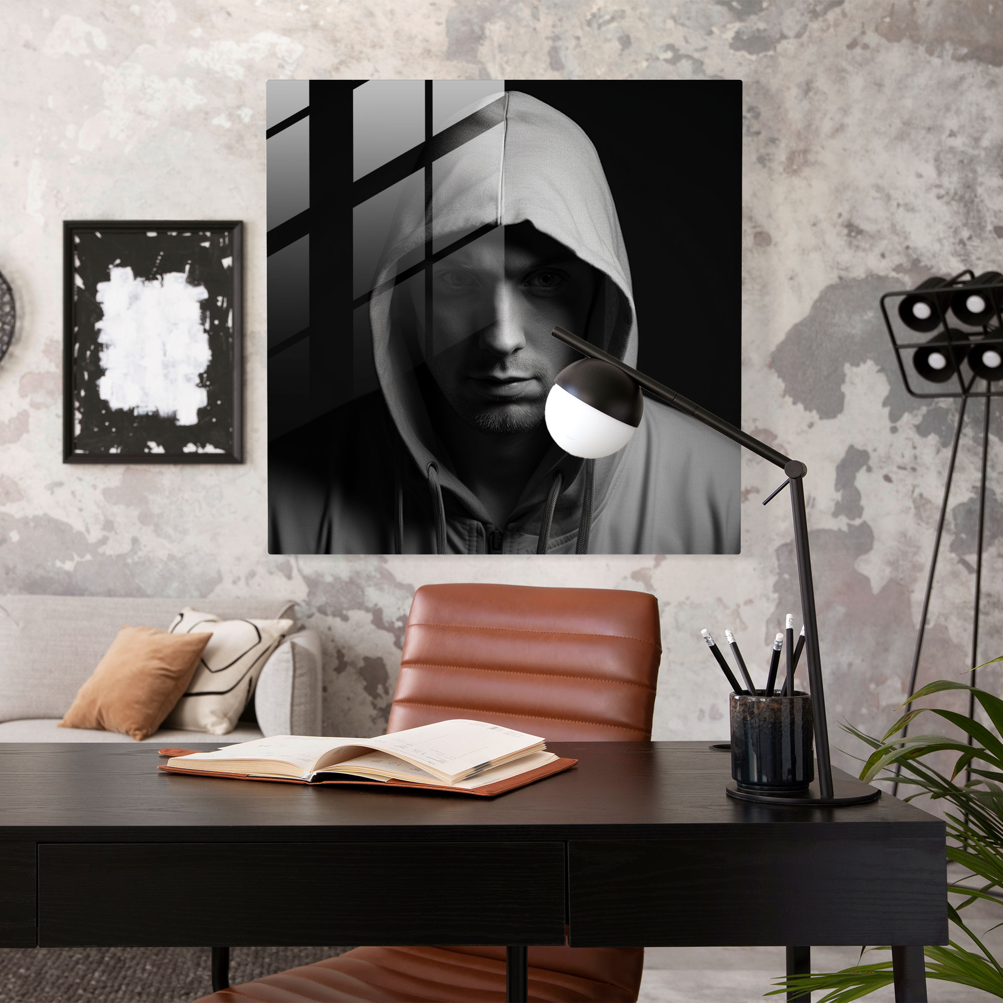 Eminem Glass Art - Minimalistic Home Decoration - Eminem, Glass Print, Home Decoration, Modern Art