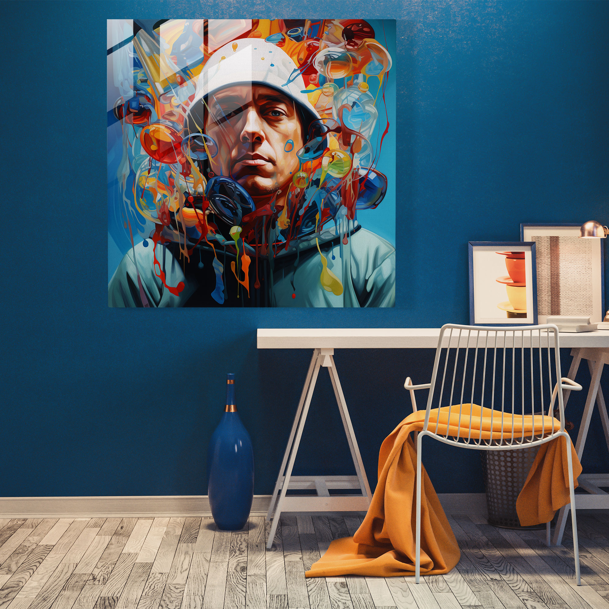 Eminem Glass Art - Surreal Dreamscape Home Decoration - Eminem, Abstract Shapes, Surreal, Home Decoration
