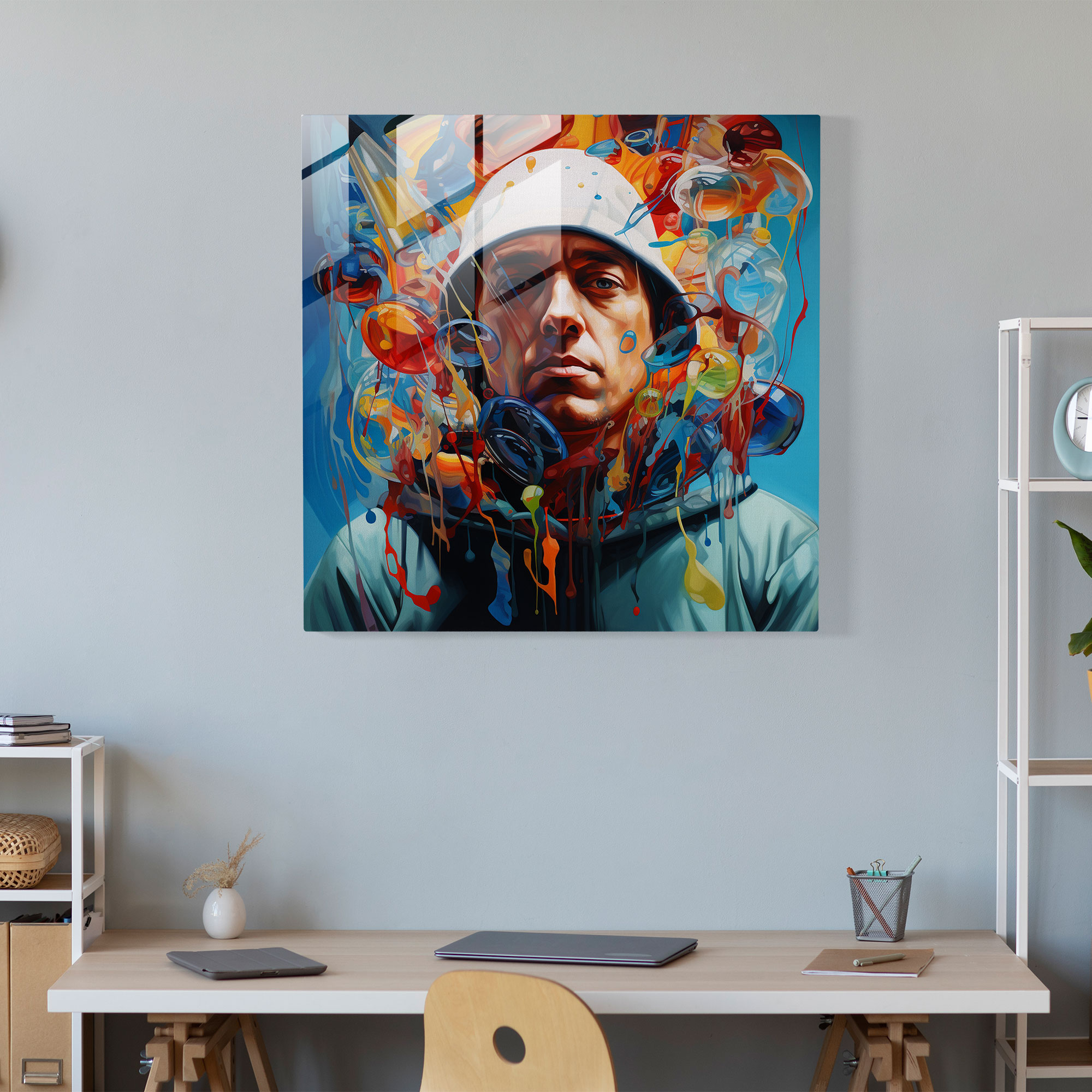 Eminem Glass Art - Surreal Dreamscape Home Decoration - Eminem, Abstract Shapes, Surreal, Home Decoration