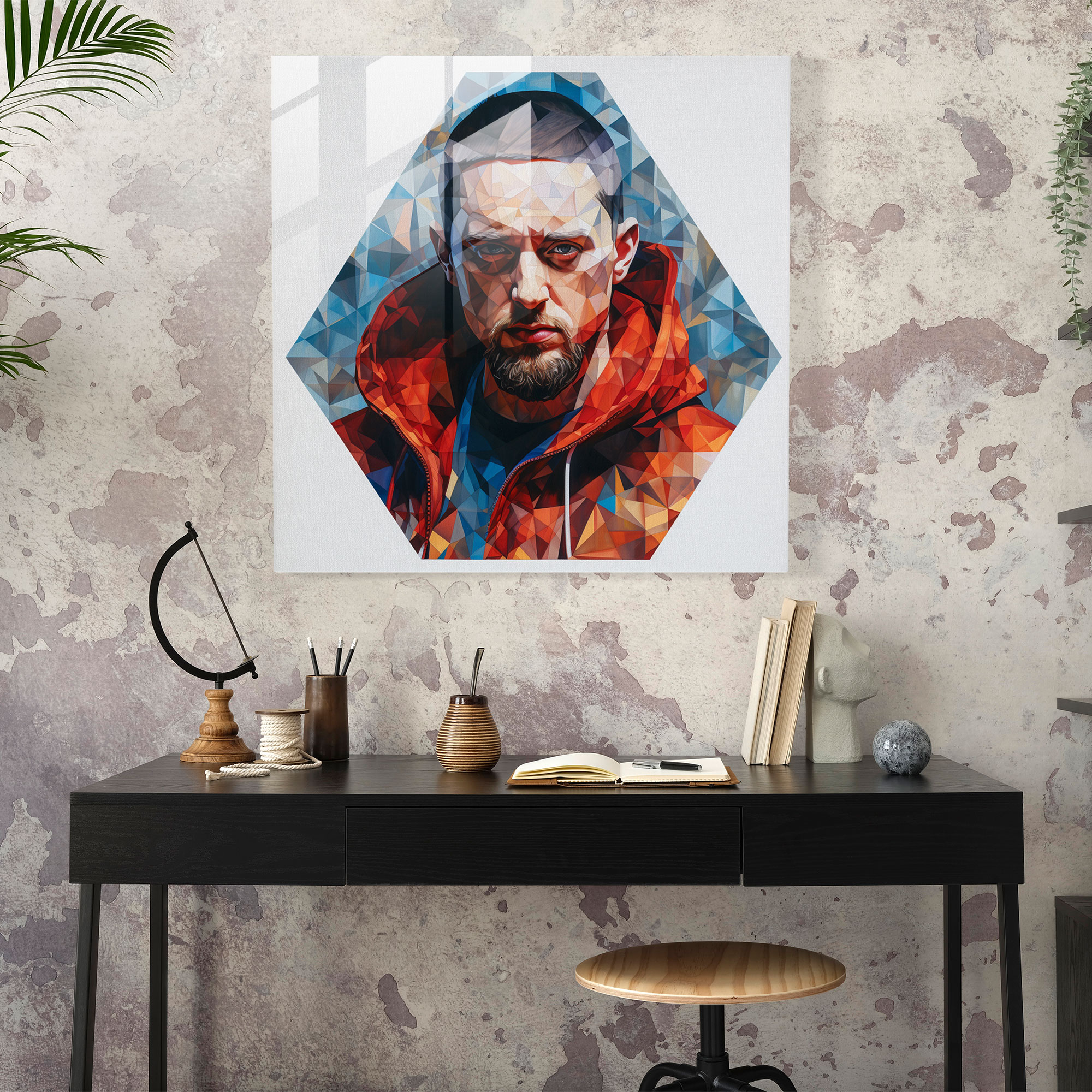 Eminem Glasbild - Geometrische Kraft Wandkunst - Eminem Wohnkultur Wanddekoration Geometrisch