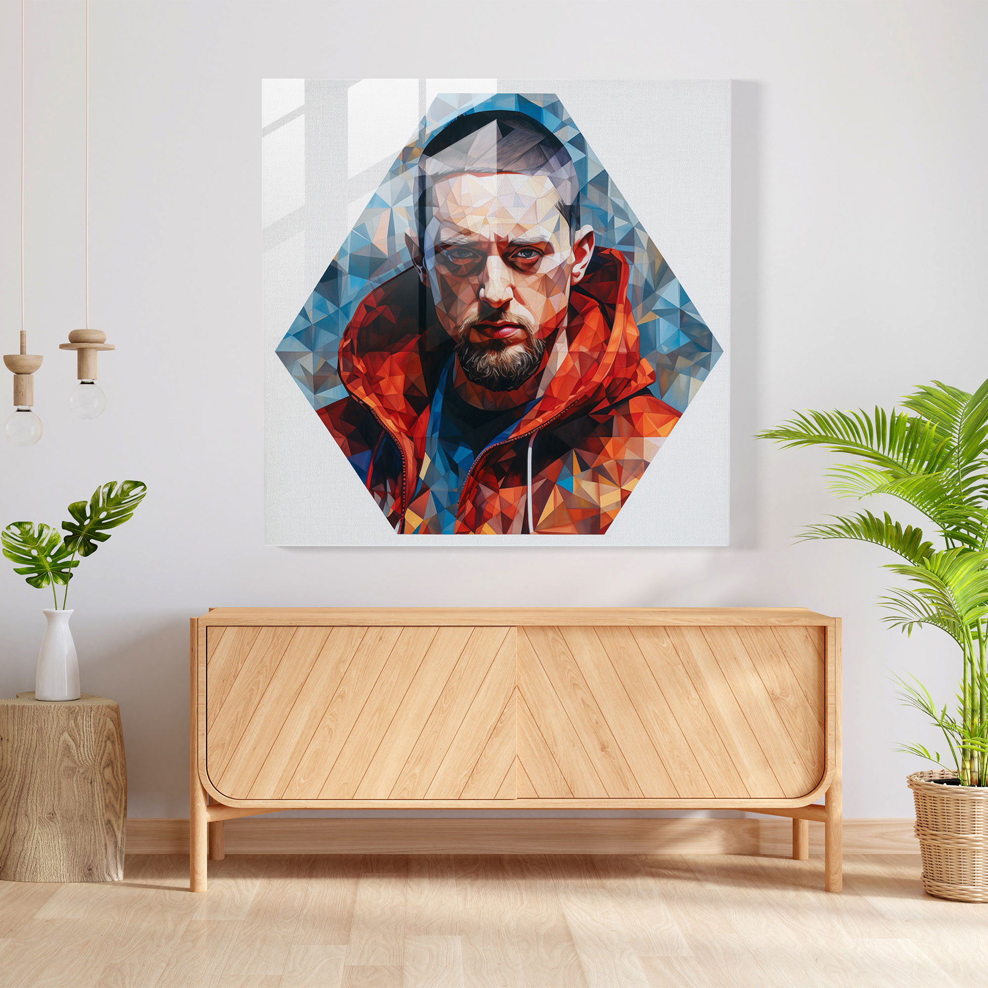 Eminem Glasbild - Geometrische Kraft Wandkunst - Eminem Wohnkultur Wanddekoration Geometrisch
