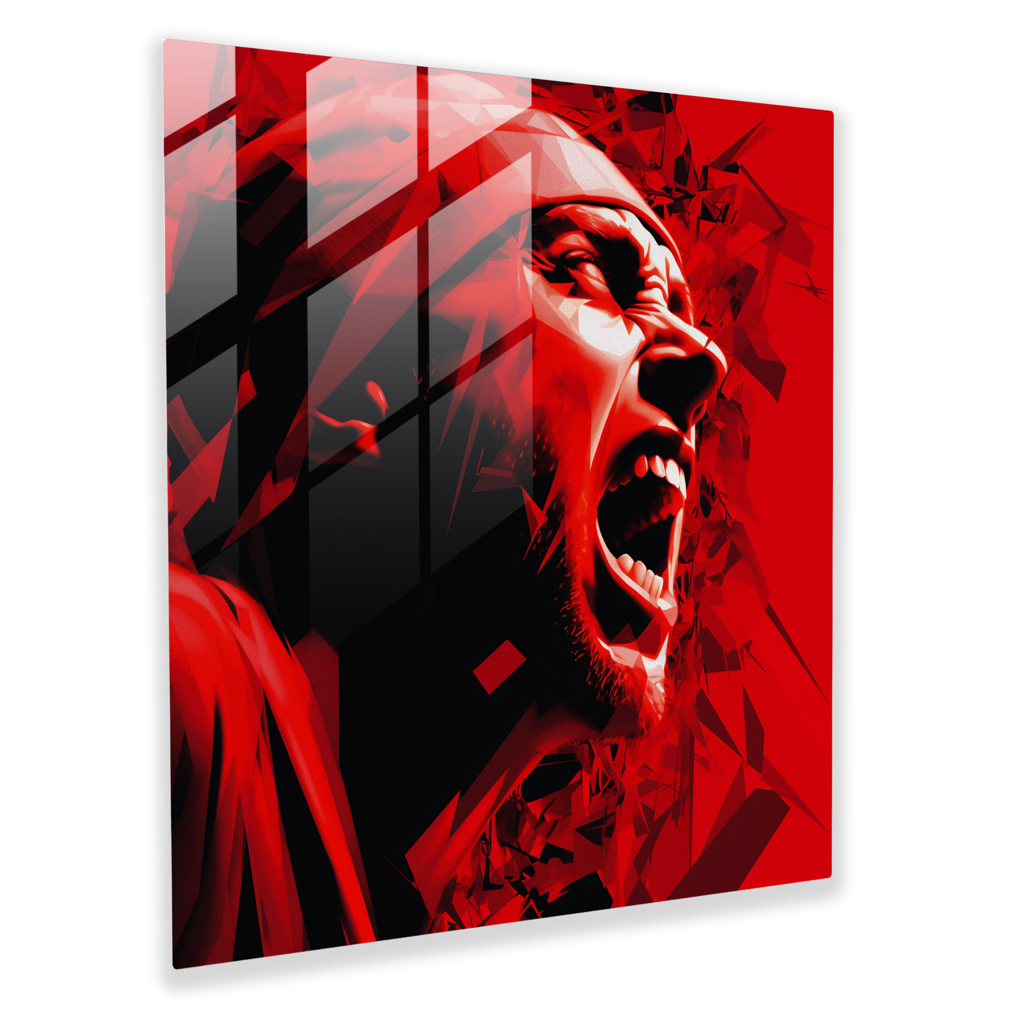 Eminem Glasbild - Eminem Ausdrucksstark Intensive Emotionen Moderne Kunst