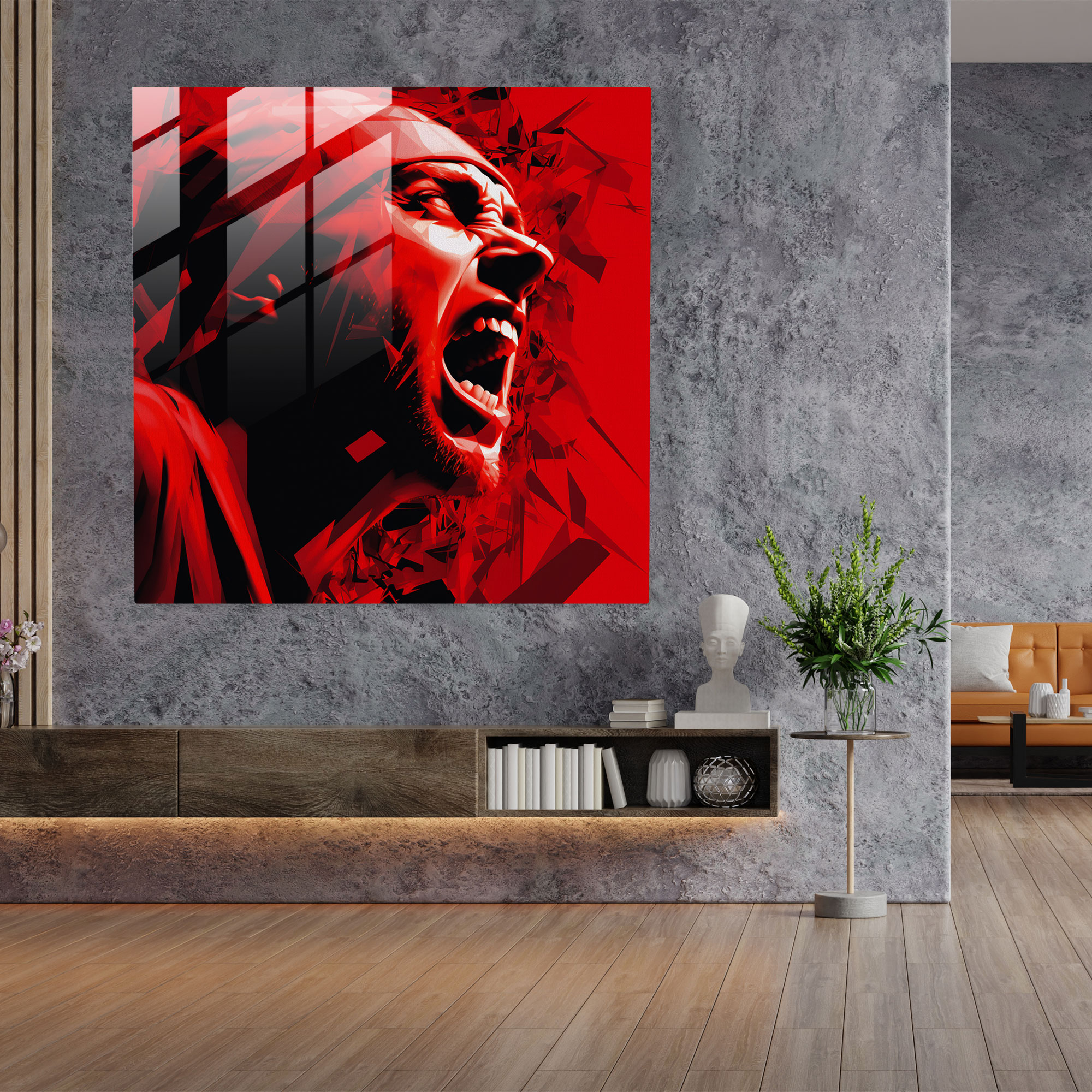 Eminem Glasbild - Eminem Ausdrucksstark Intensive Emotionen Moderne Kunst