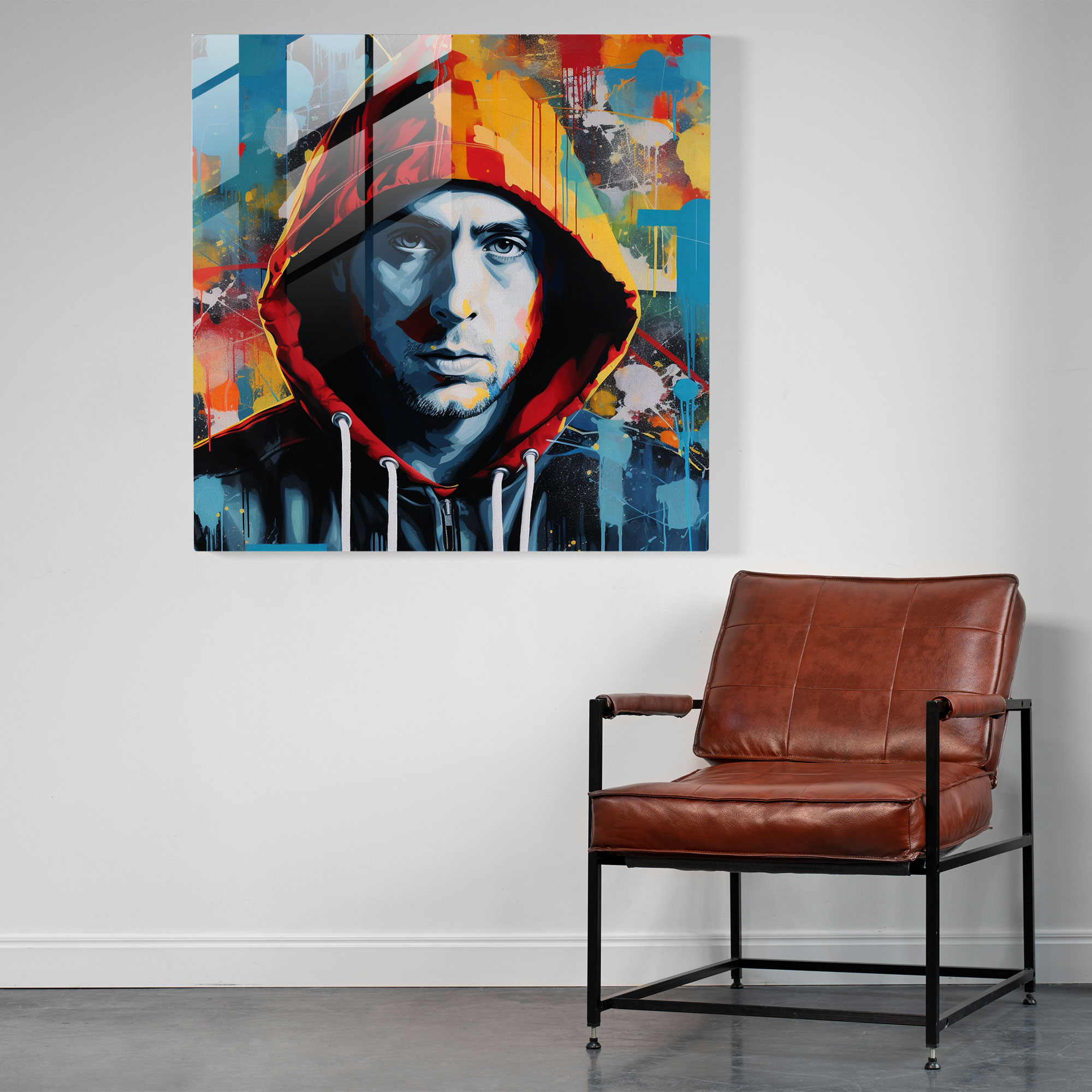 Eminem Glass Wall Art - Eminem, Home Decoration, Modern Art, Eminem
