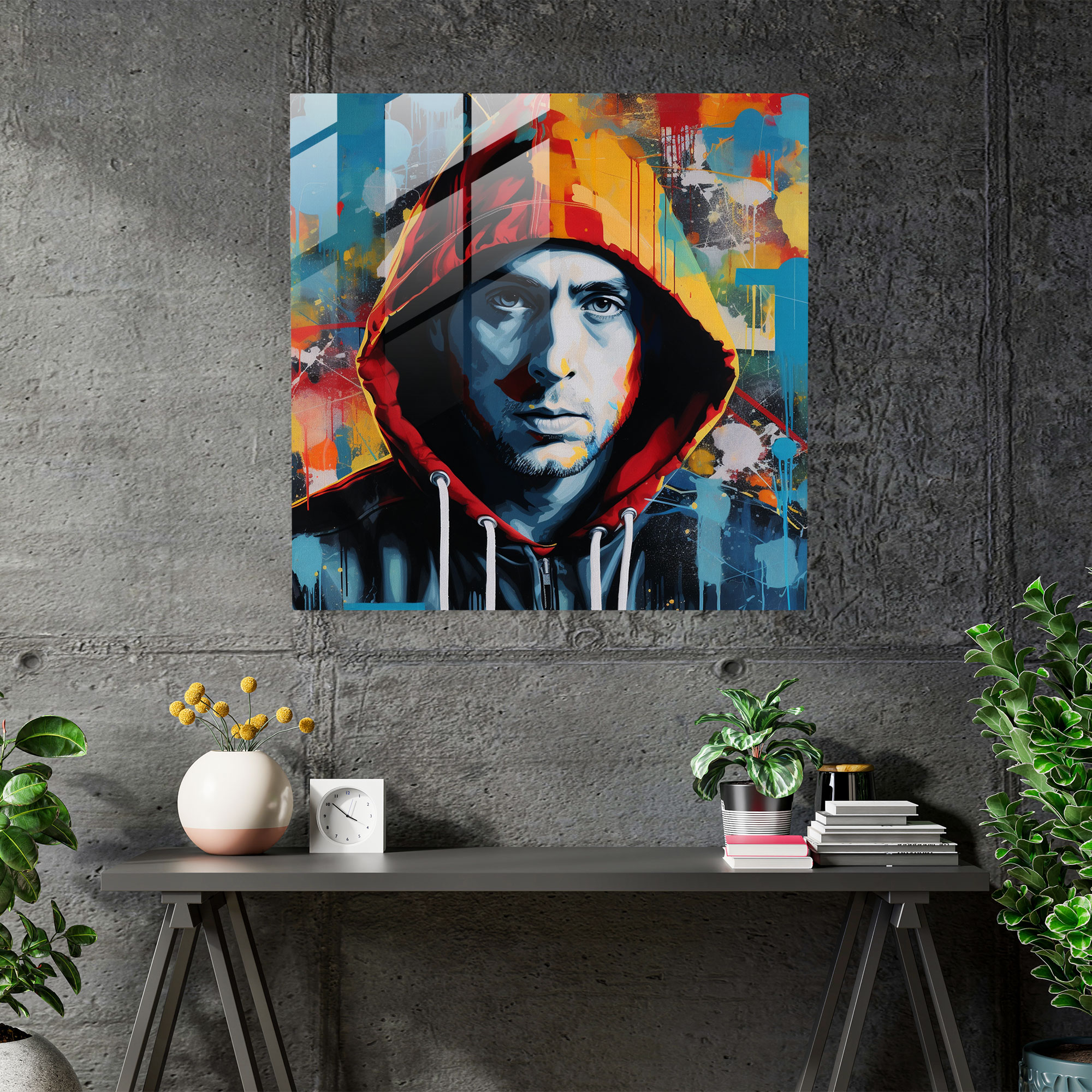 Eminem Glass Wall Art - Eminem, Home Decoration, Modern Art, Eminem