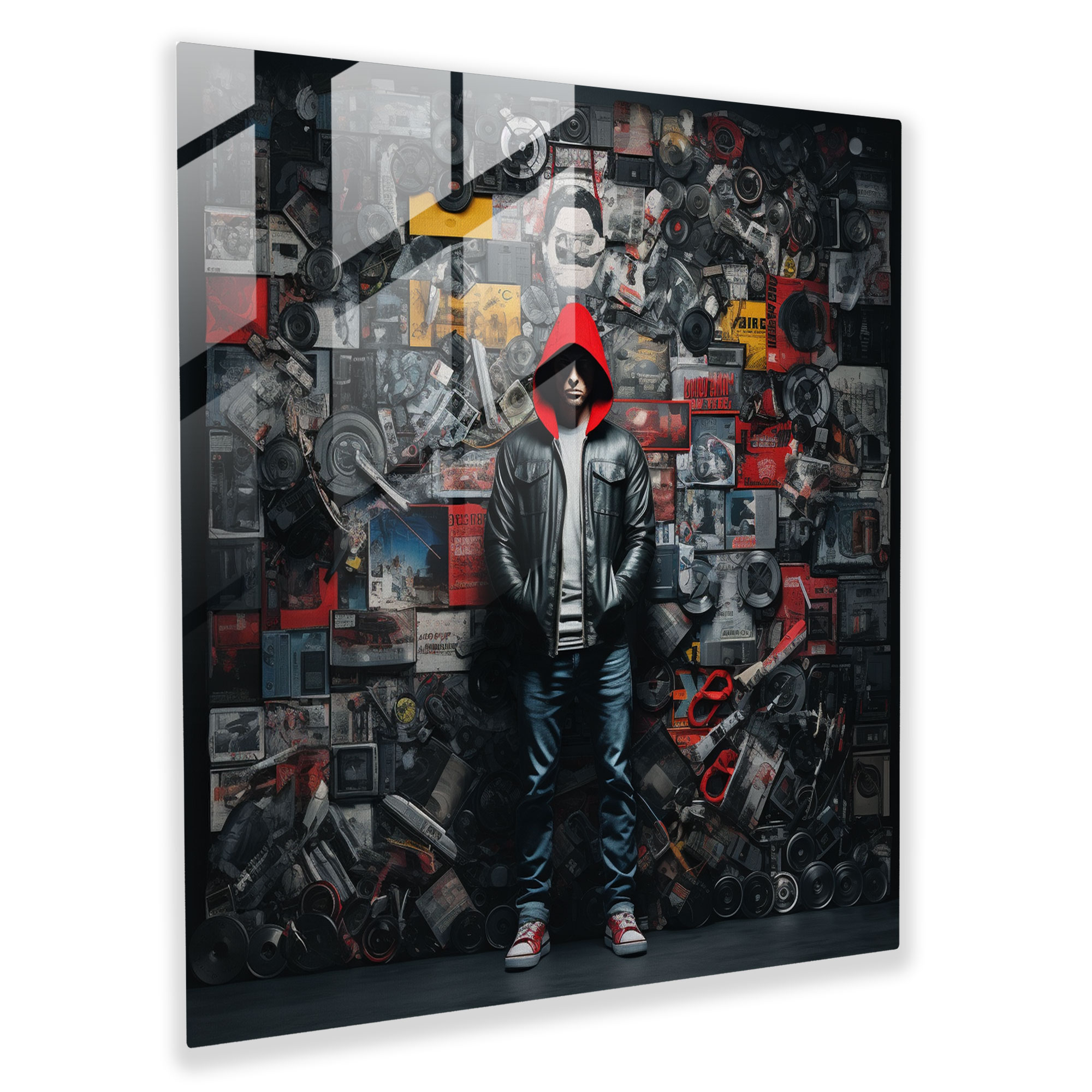 Moderne Kunst von Eminem - Leinwandbild Glasbild Collage
