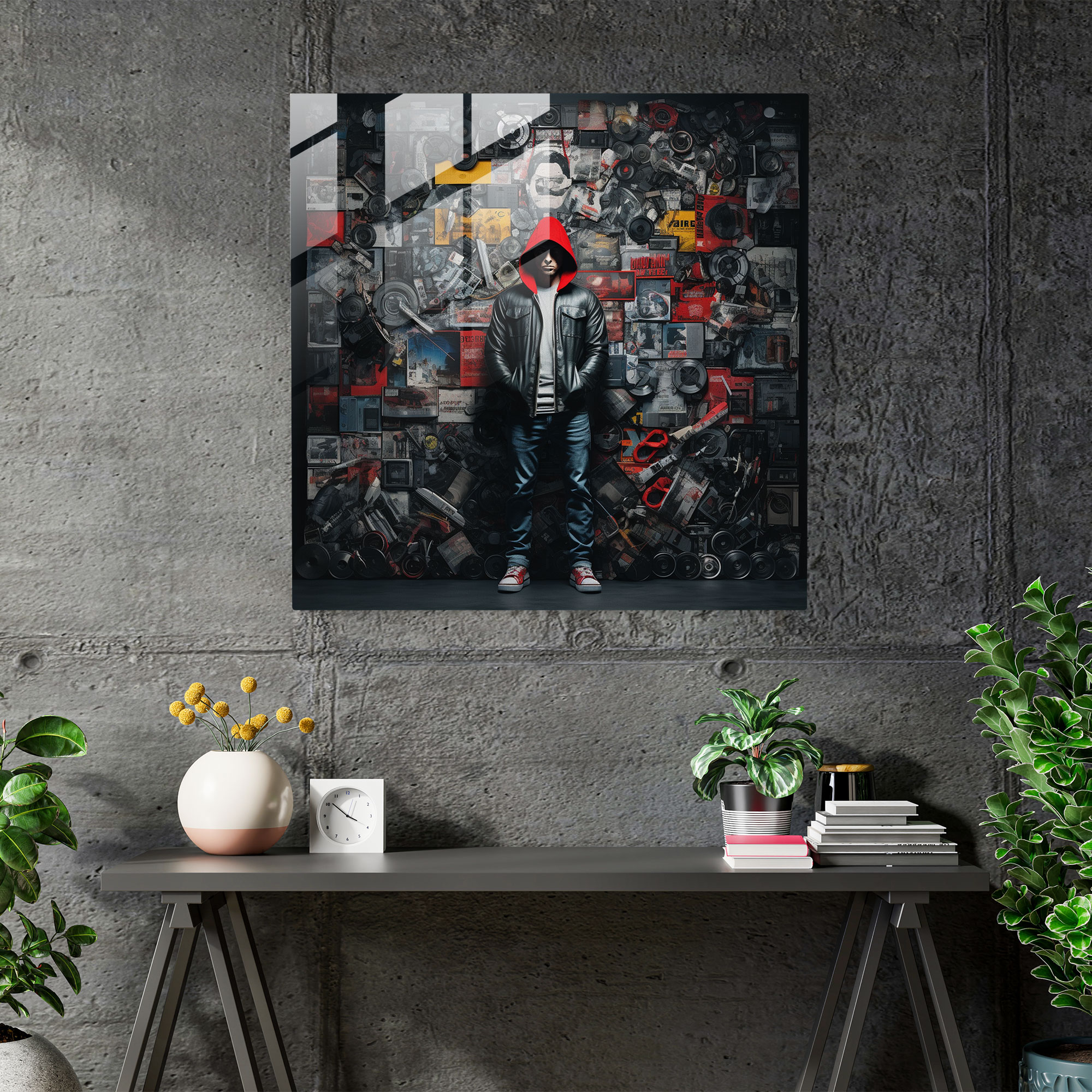 Moderne Kunst von Eminem - Leinwandbild Glasbild Collage