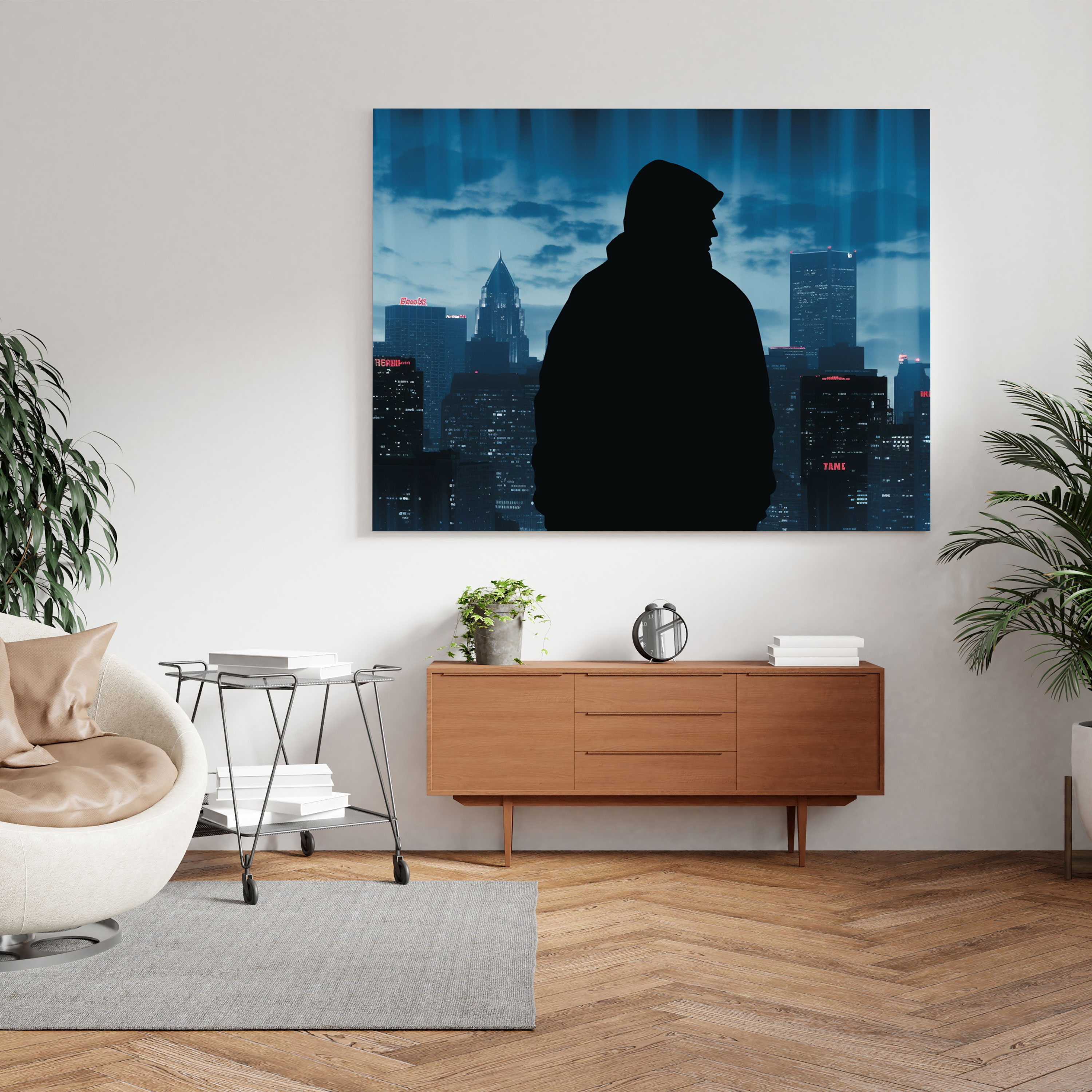 Eminem City Lights Canvas Print - Eminem, Urban Elegance, City Lights, Home Decoration