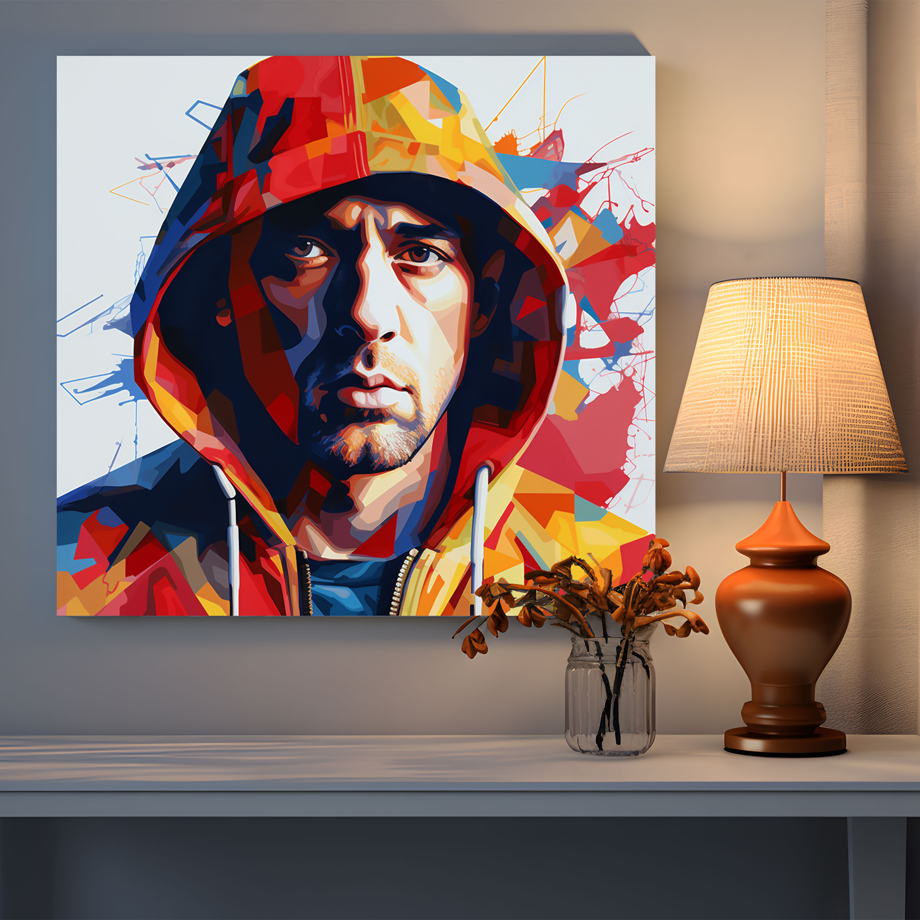 Eminem Abstract Canvas Print - Eminem, Vibrant Colors, Wall Art, Home Decoration