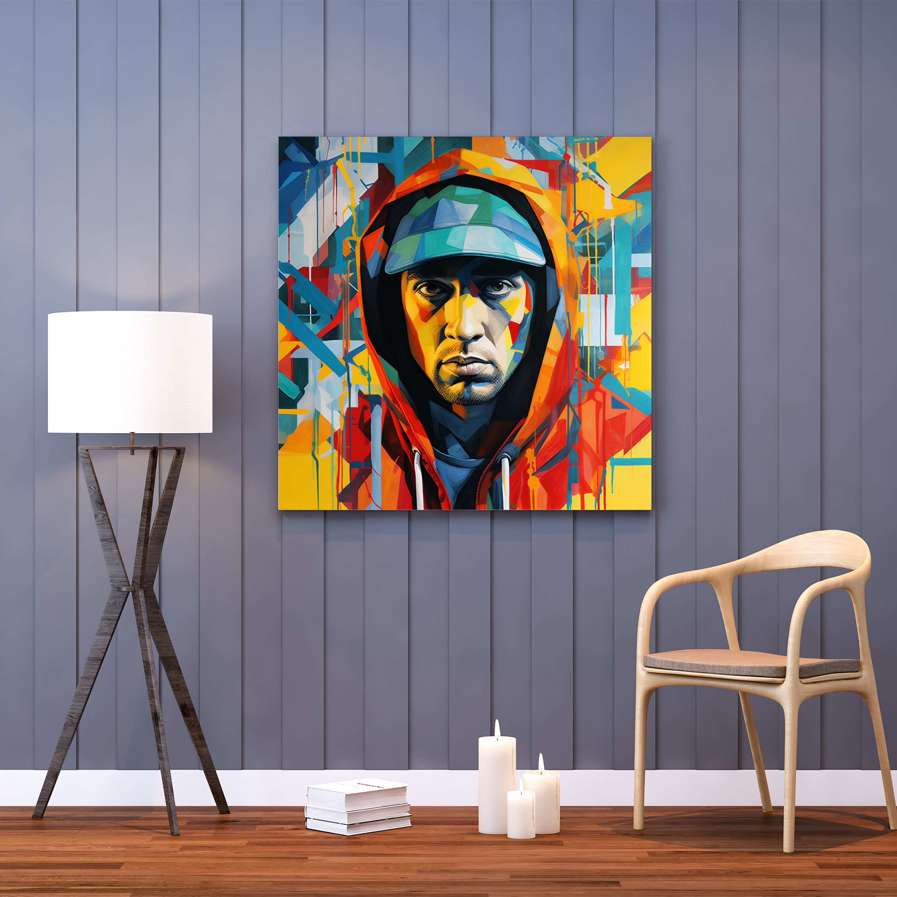 Eminem Wall Art - Abstract Canvas Print - Eminem, Wall Art, Canvas Wall Art, Artistic Expression