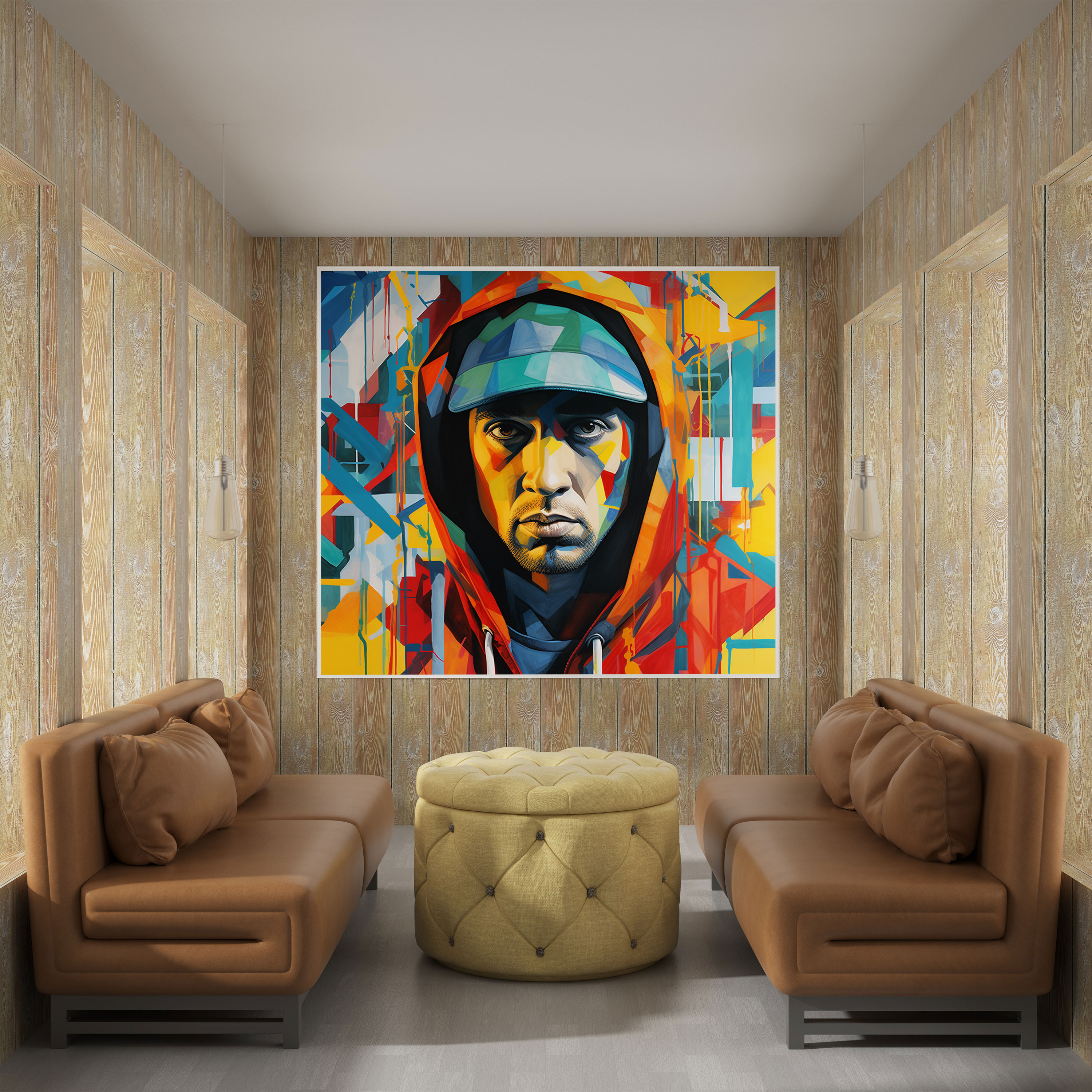 Eminem Wall Art - Abstract Canvas Print - Eminem, Wall Art, Canvas Wall Art, Artistic Expression