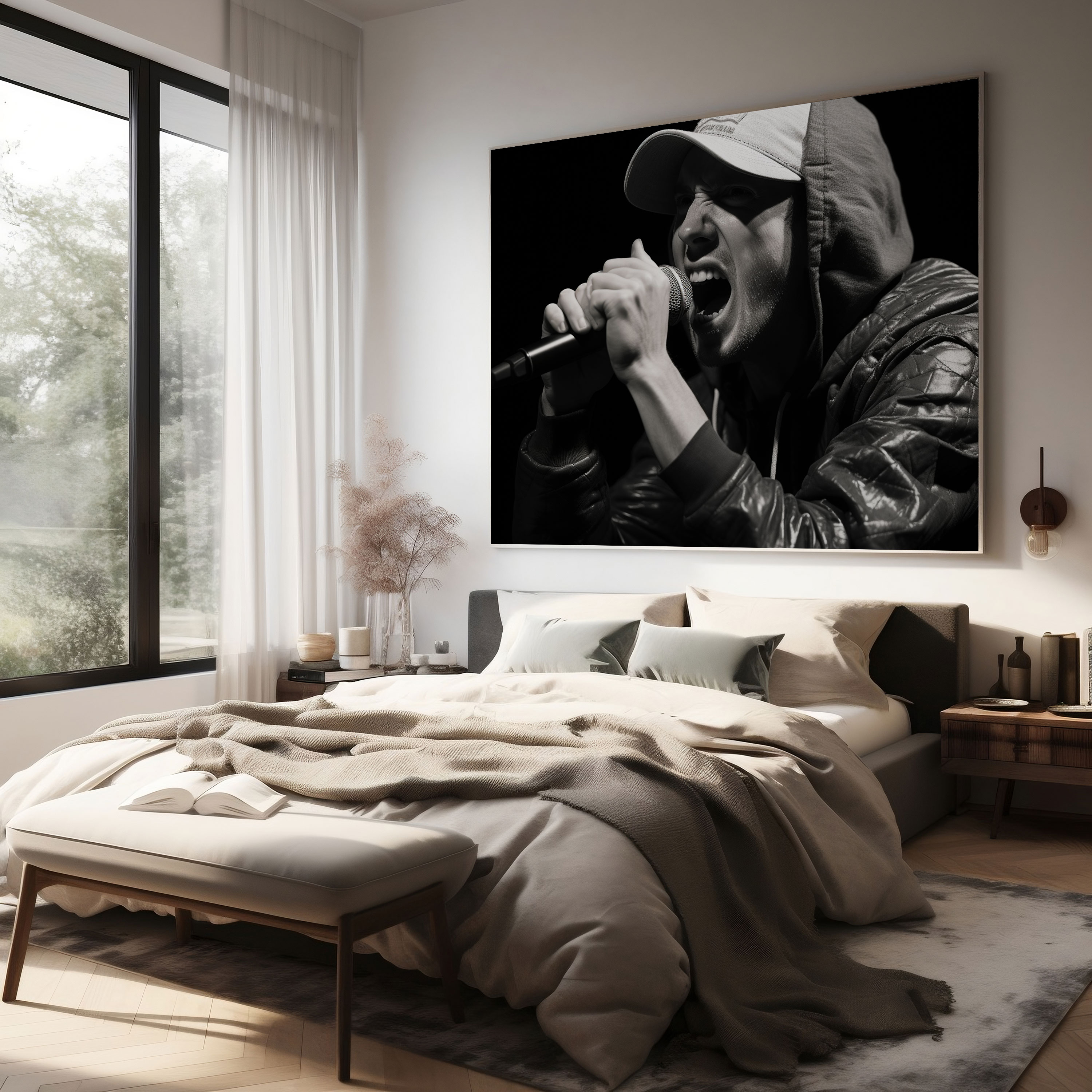 Eminem Canvas Print - Monochrome Wall Art - Eminem, Canvas Wall Art, Raw Emotion, Canvas