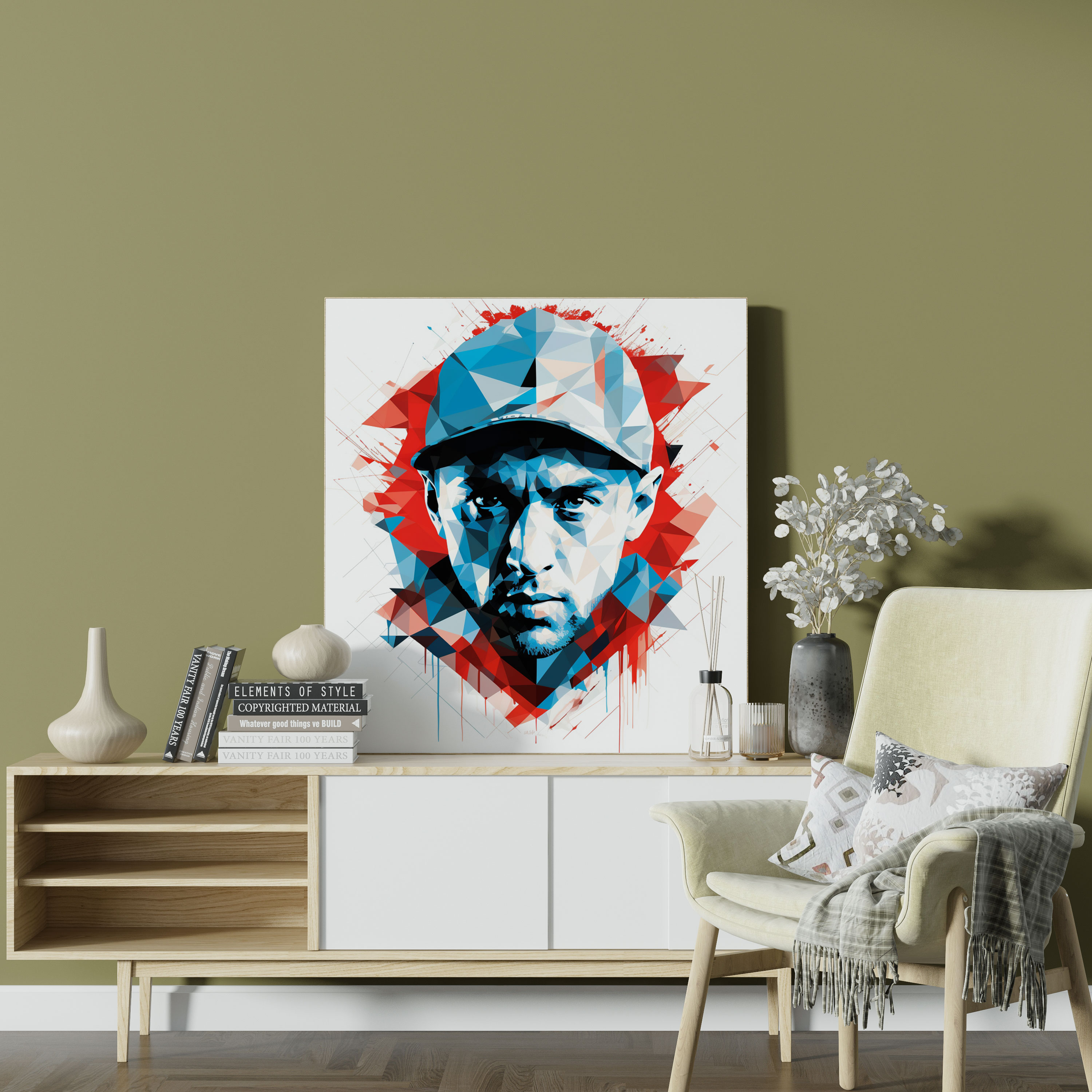 Eminem Geometric Wall Art - Eminem, Canvas Wall Art, Wall Decoration, Home Decoration