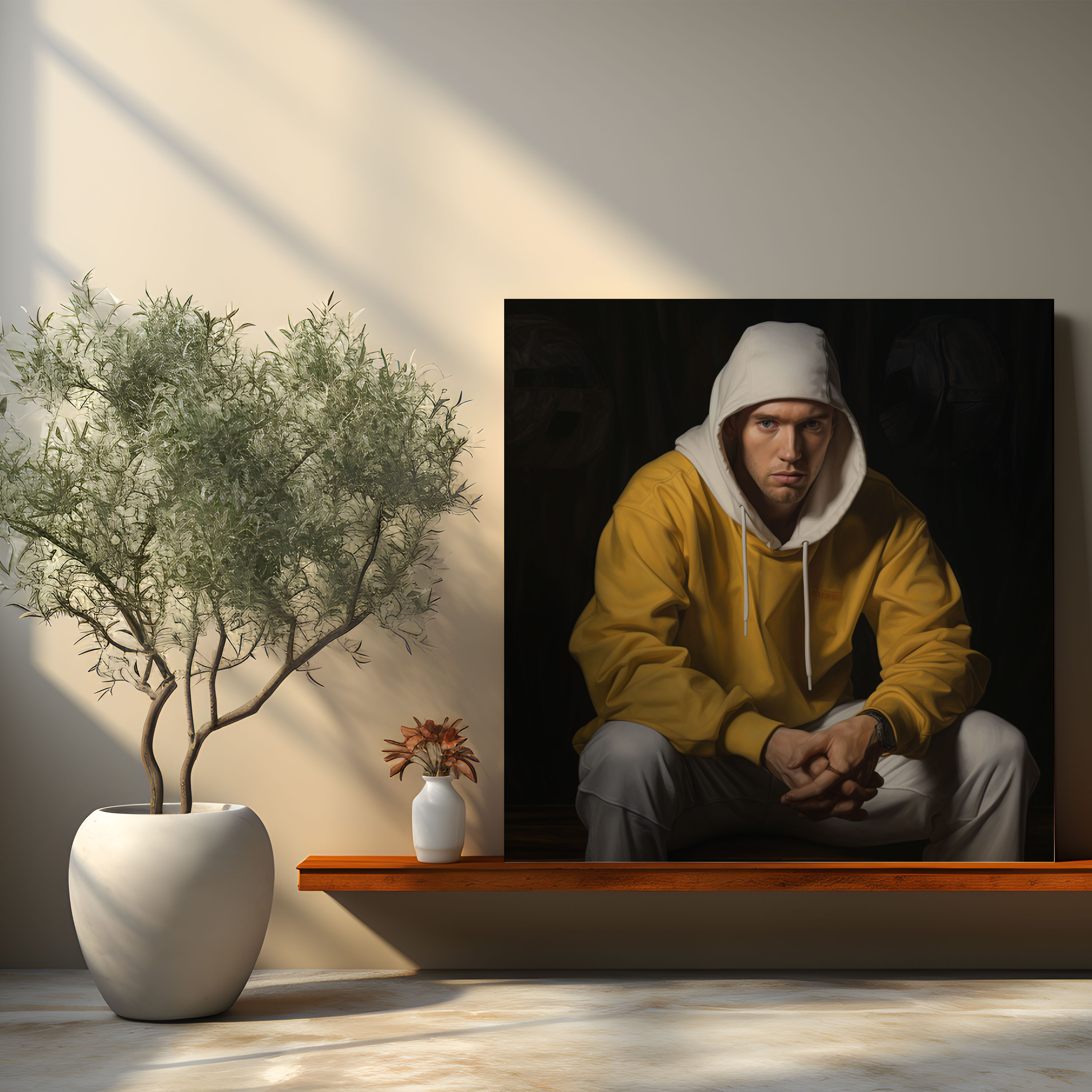 Eminem Wall Art - Eminem, Canvas, Realistic Oil Painting, Music Passion