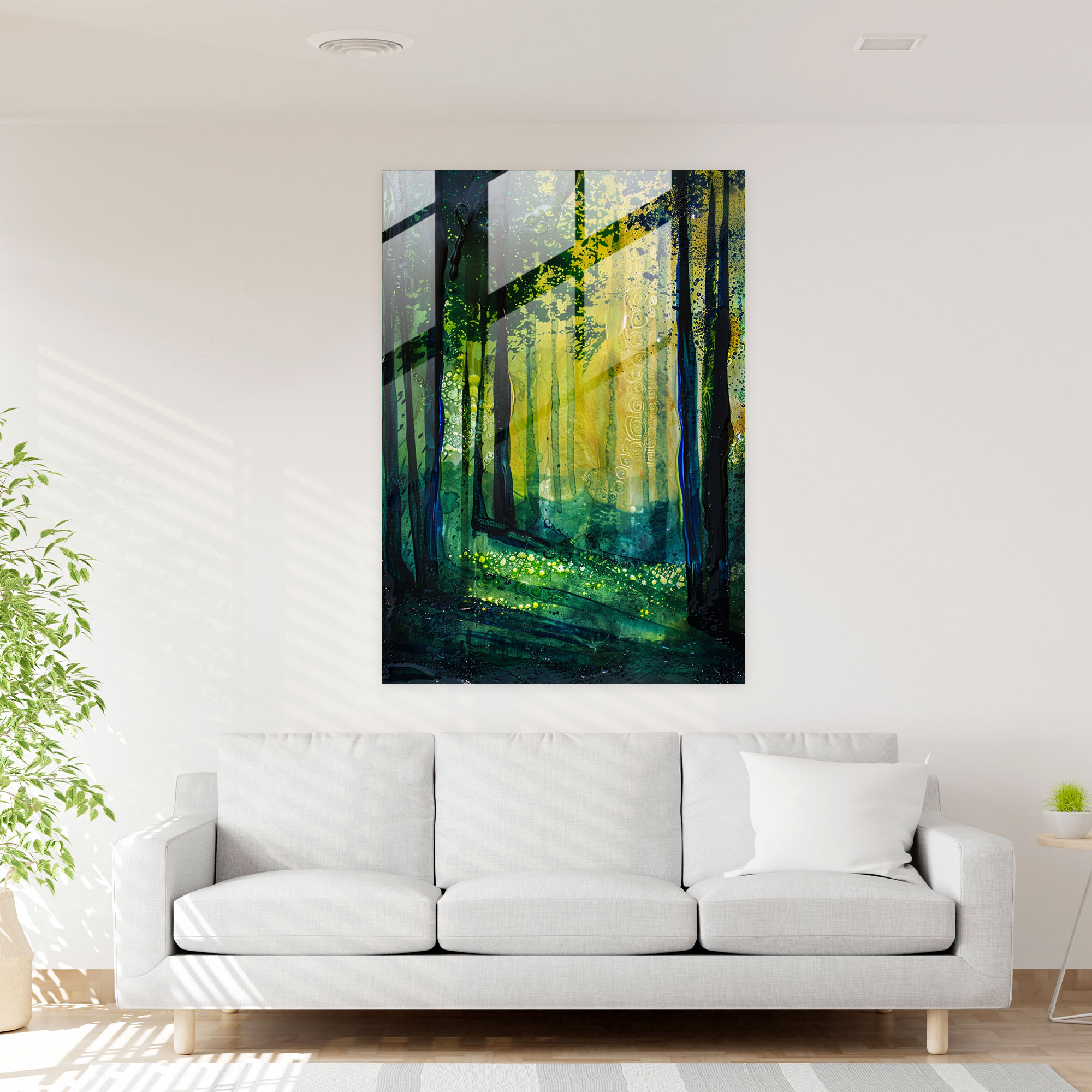 Expressionism Glass Wall Art: Mysterious Dark Forest - Expressionism, Glass Print, Expressionism Art Style, Wall Decoration