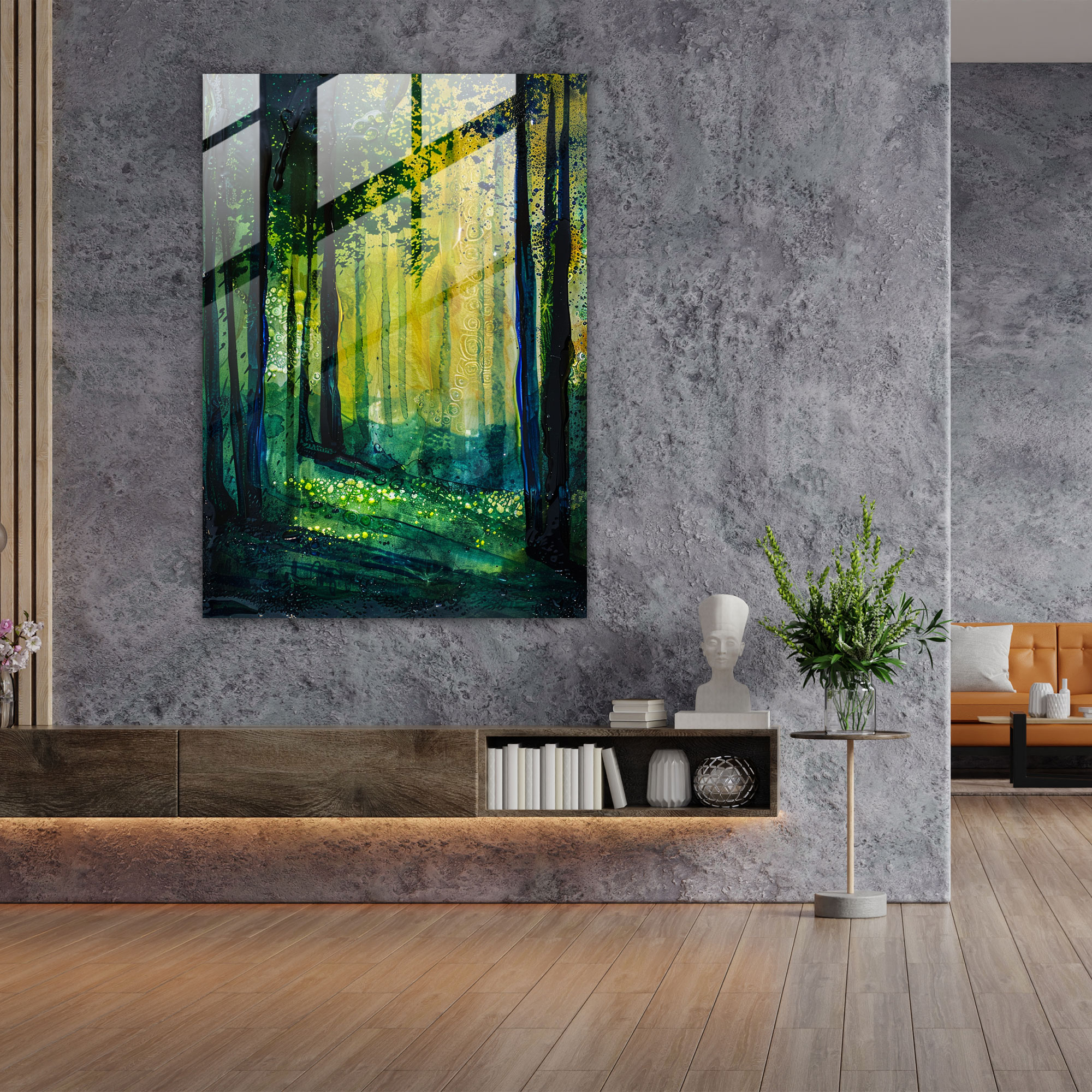 Expressionism Glass Wall Art: Mysterious Dark Forest - Expressionism, Glass Print, Expressionism Art Style, Wall Decoration