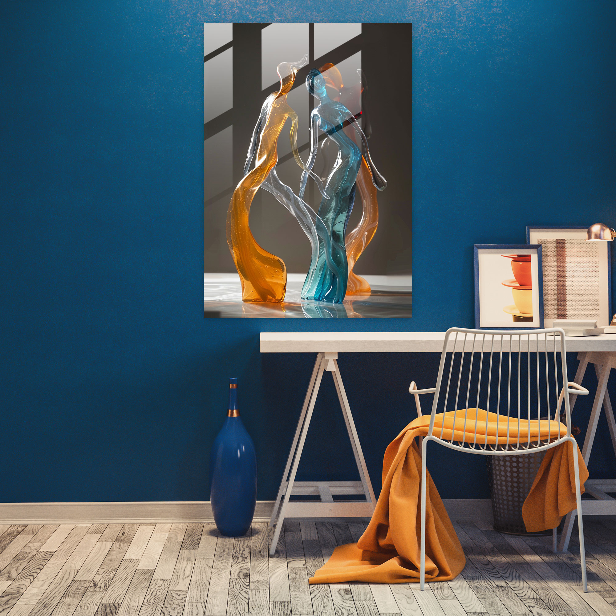 Expressionism Glass Art: Abstract Figures In Motion - Expressionism, Glass Art, Glass Print, Expressionism Art Style
