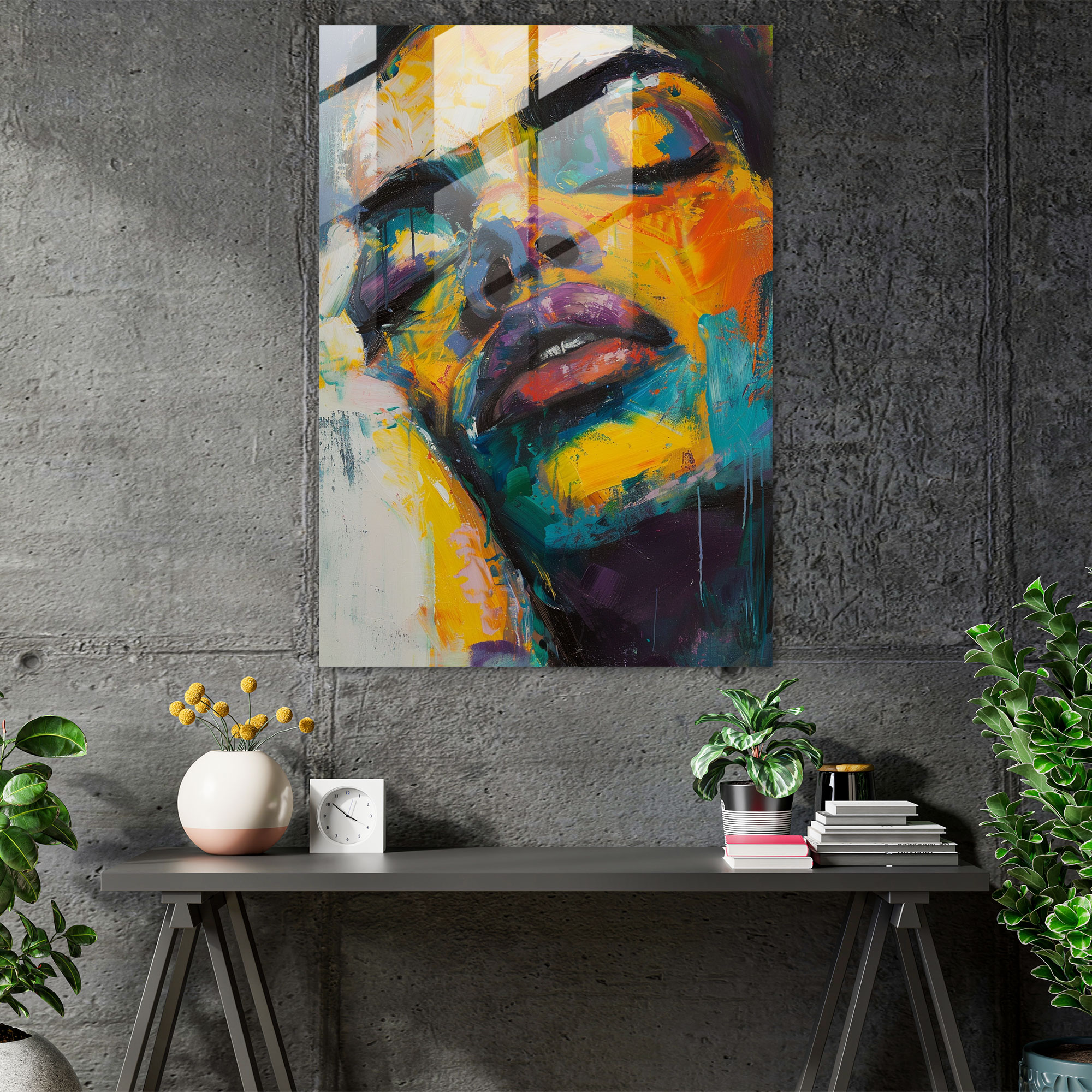 Expressionism Wall Decoration: Emotional Portrait - Expressionism, Modern Art, Glass Print, Expressionism Art Style