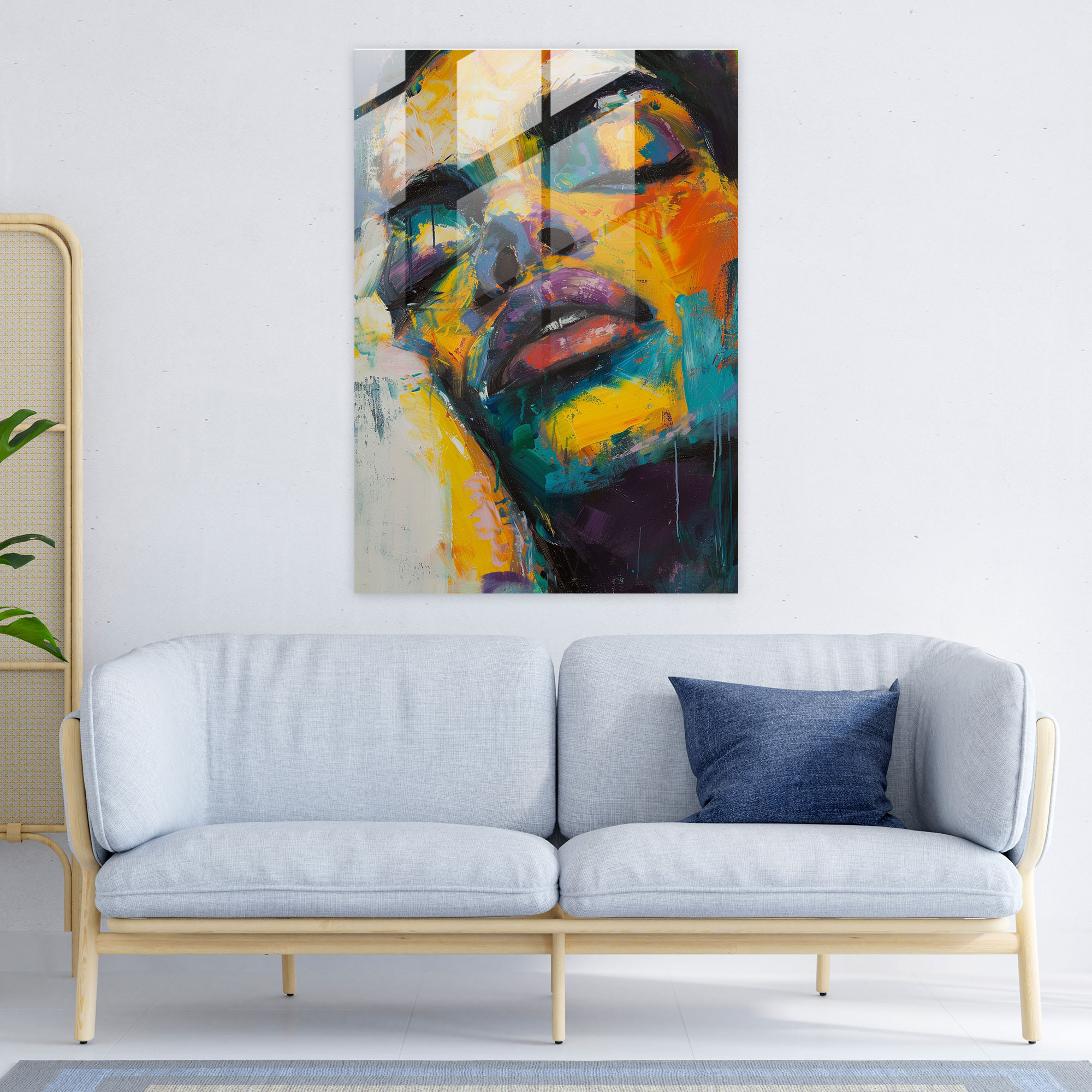 Expressionism Wall Decoration: Emotional Portrait - Expressionism, Modern Art, Glass Print, Expressionism Art Style