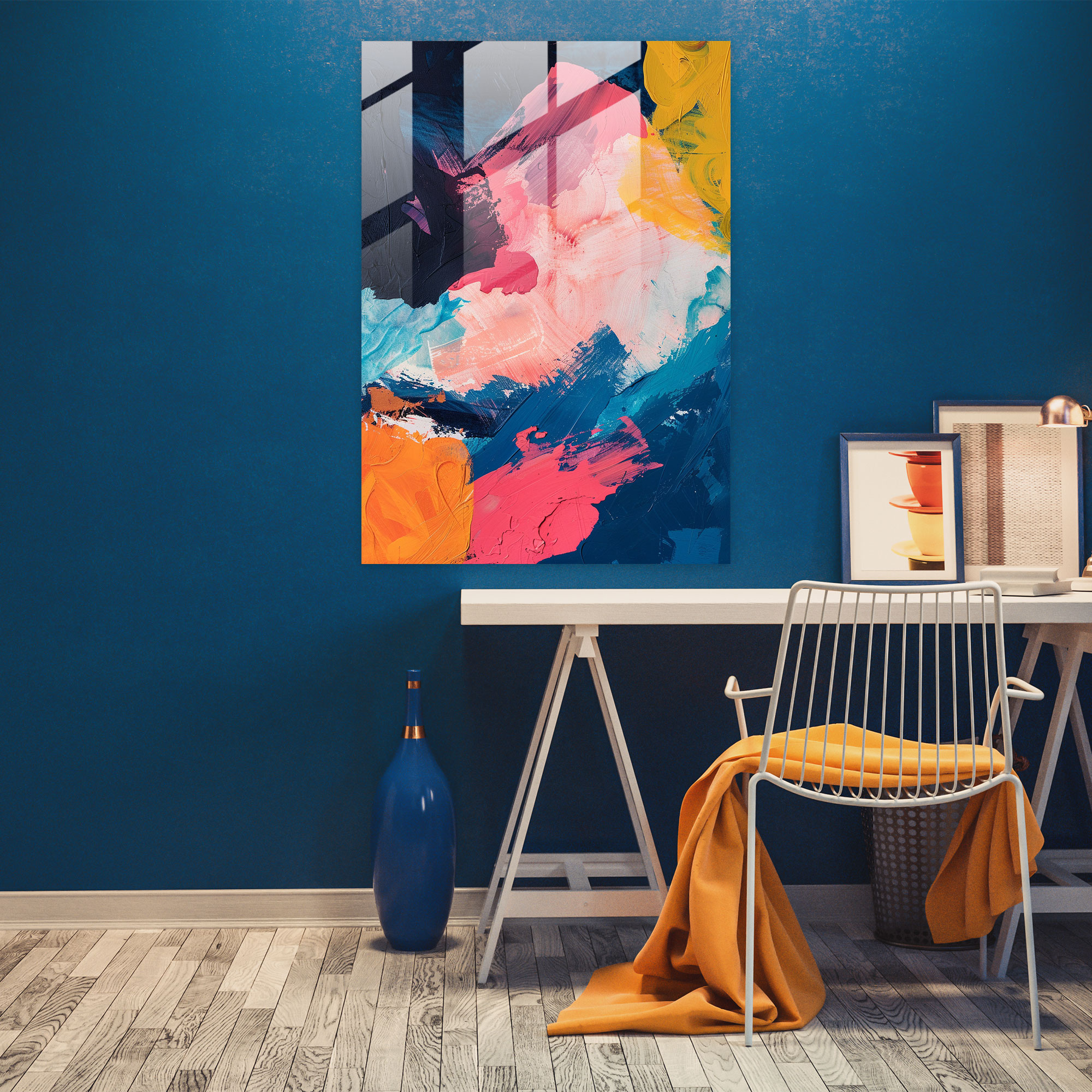 Expressionism Home Decoration: Bold Color Palette - Expressionism, Glass Print, Modern Art, Home Decoration