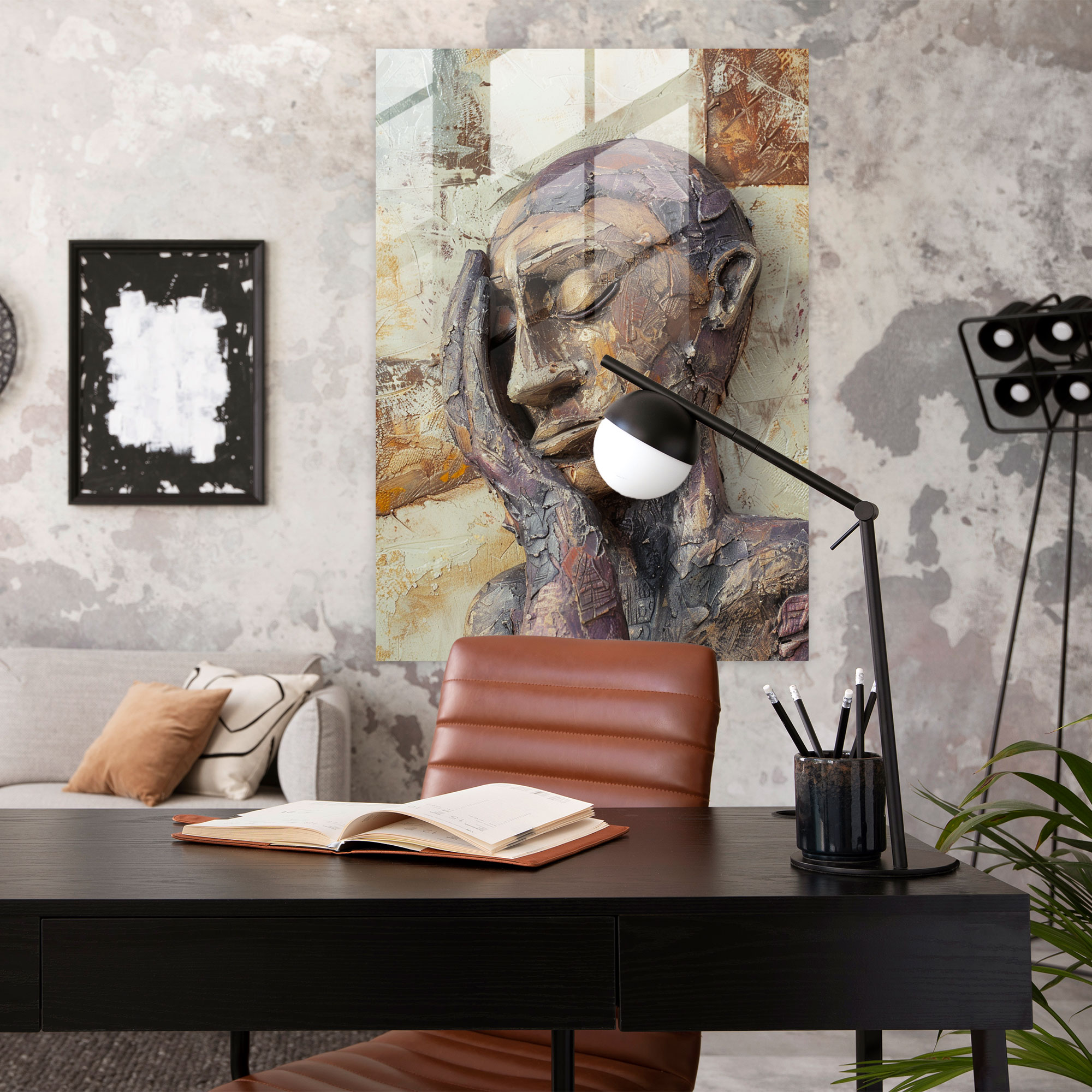 Expressionism Wall Decoration: Melancholic Figure - Expressionism, Glass Print, Expressionism Art Style, Wall Decoration