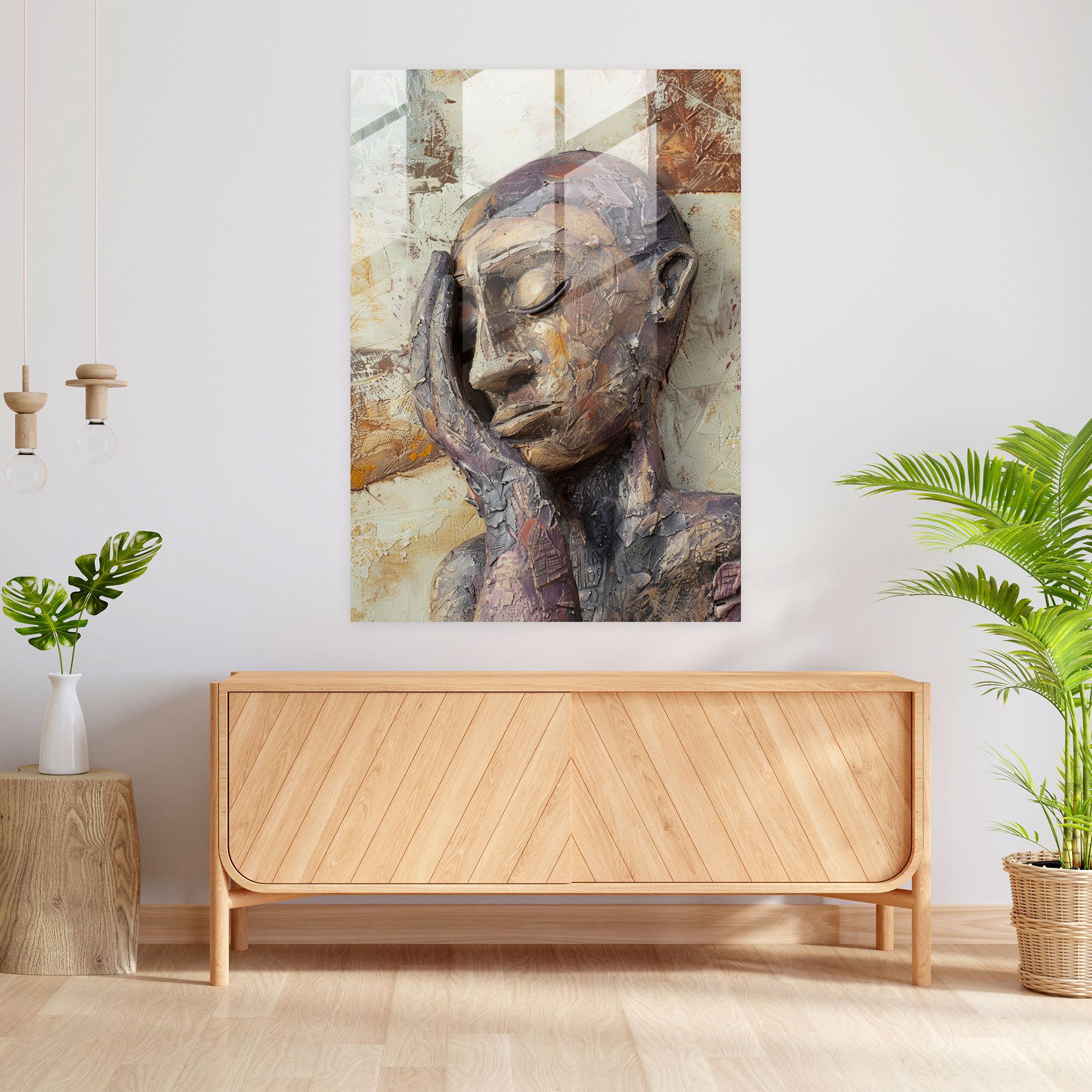 Expressionism Wall Decoration: Melancholic Figure - Expressionism, Glass Print, Expressionism Art Style, Wall Decoration