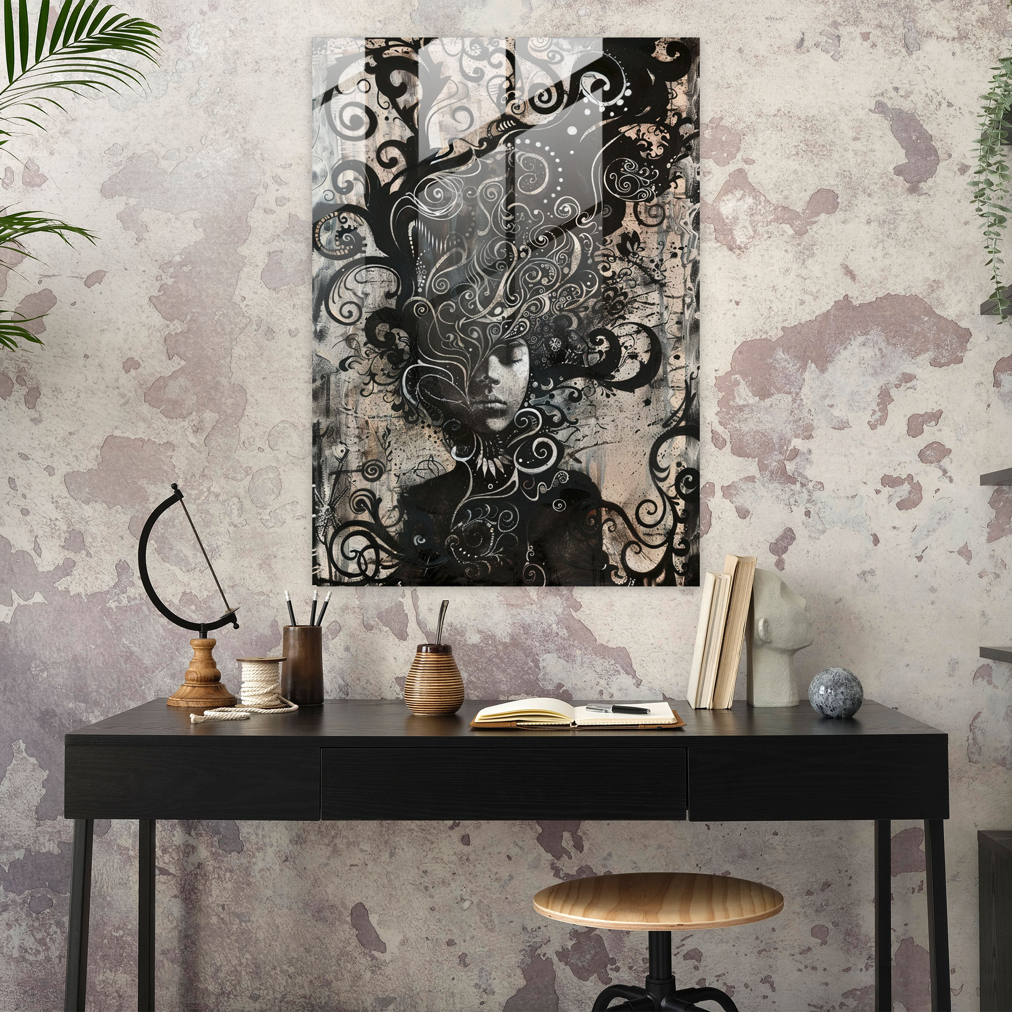 Expressionism Art Style Dark Glass Wall Art - Expressionism, Modern Art, Expressionism Art Style, Glass Art