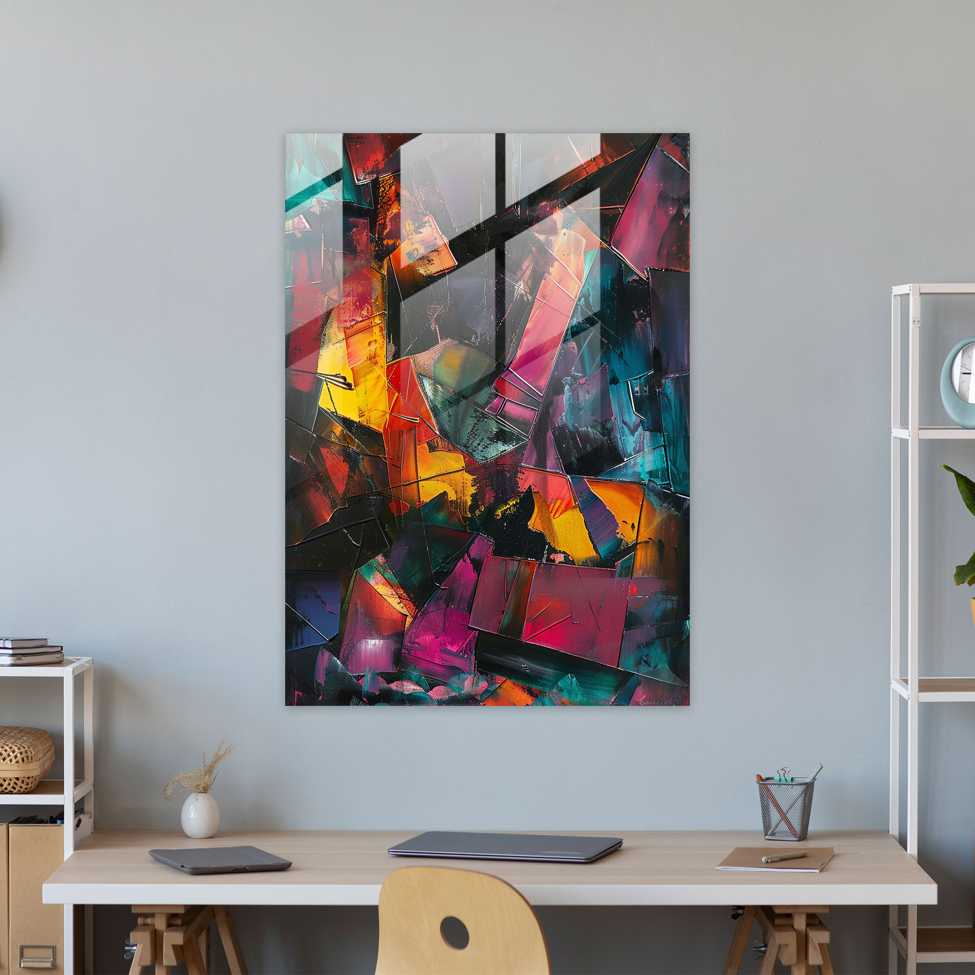 Expressionism Art Style Vibrant Glass Print - Expressionism, Vibrant Glass Print, Wall Decoration, Glass Wall Art