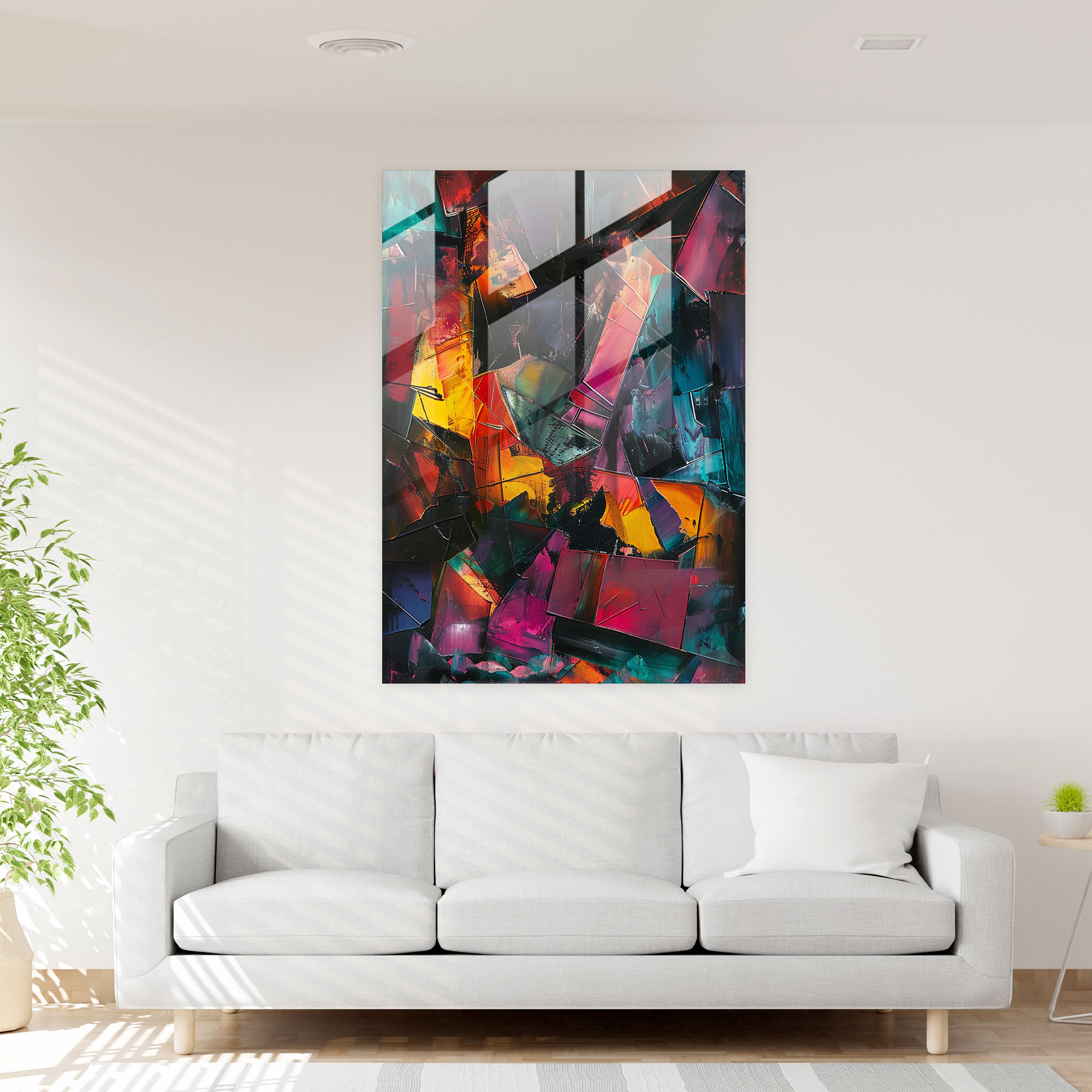 Expressionism Art Style Vibrant Glass Print - Expressionism, Vibrant Glass Print, Wall Decoration, Glass Wall Art