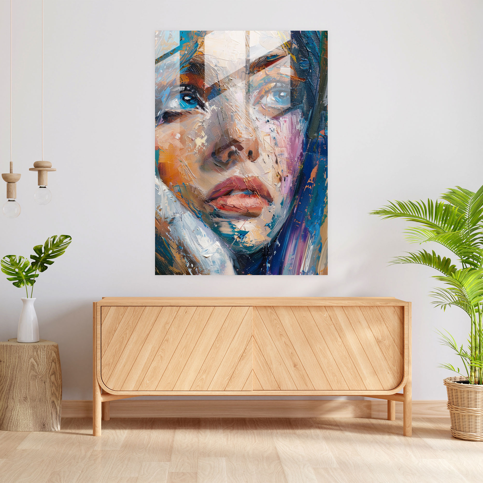 Expressionism Glass Print - Emotional Portrait - Expressionism, Glass Print, Expressionism Art Style, Modern Art
