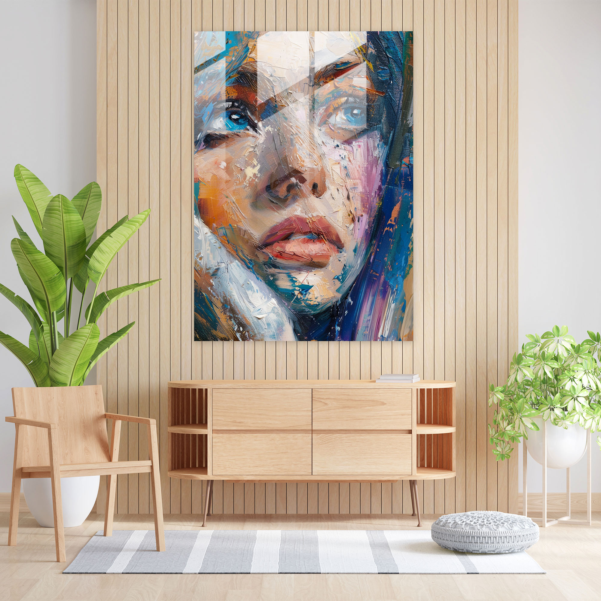 Expressionism Glass Print - Emotional Portrait - Expressionism, Glass Print, Expressionism Art Style, Modern Art