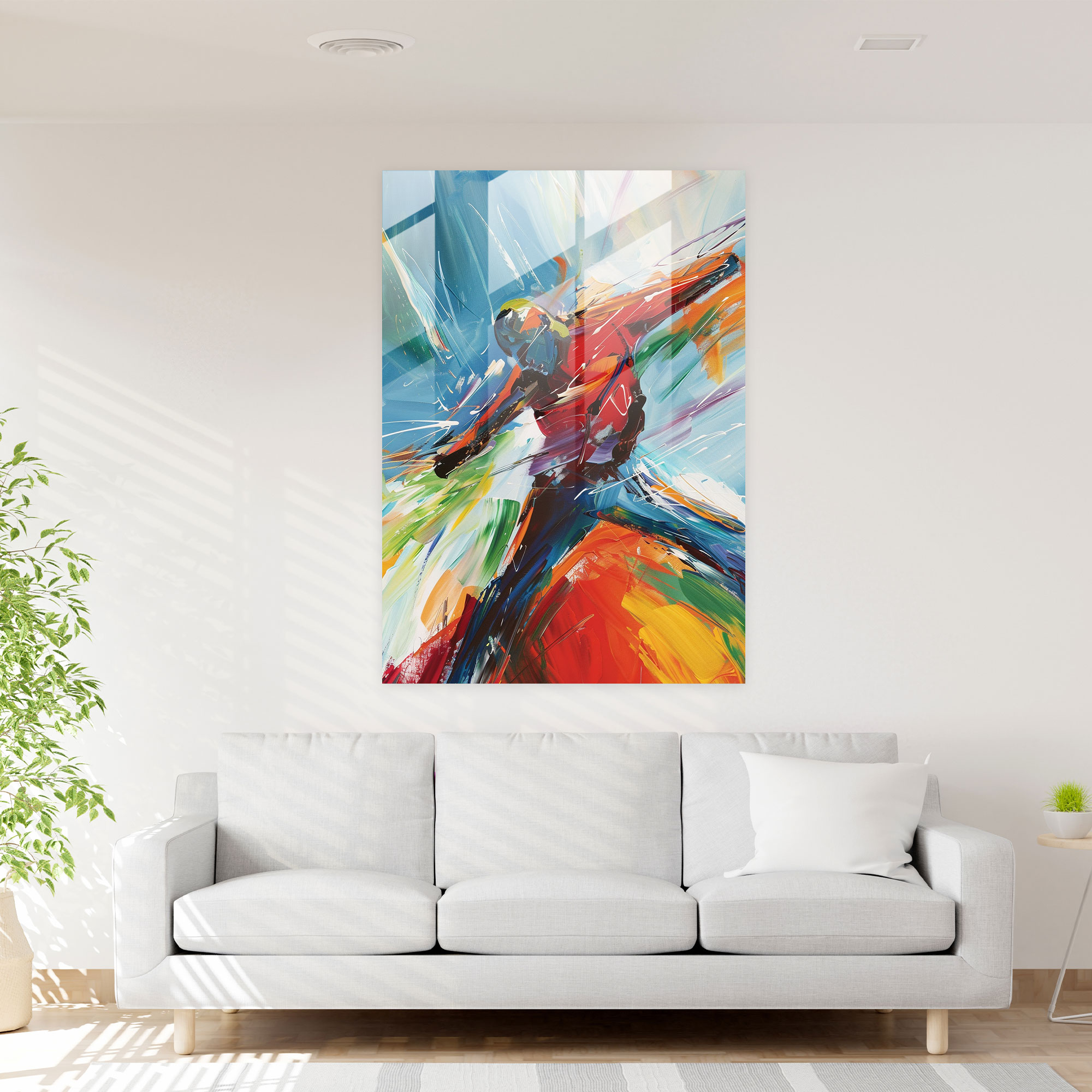 Expressionism Glass Print - Dynamic Figure - Expressionism, Home Decoration, Wall Decoration, Modern Art