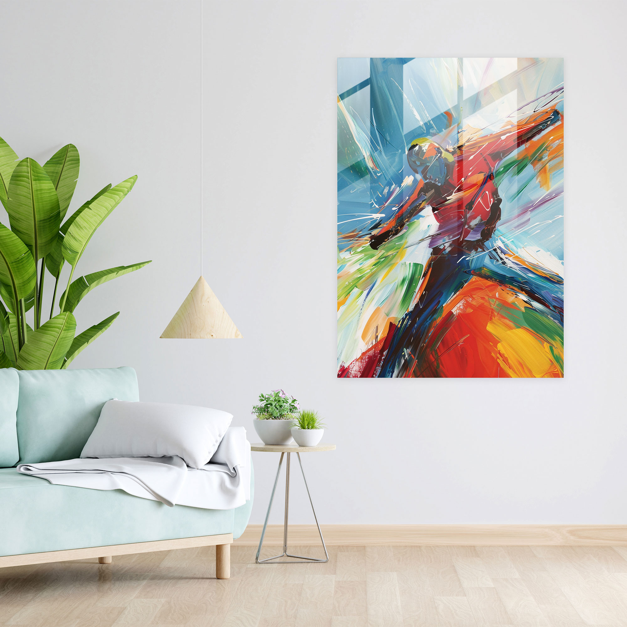 Expressionism Glass Print - Dynamic Figure - Expressionism, Home Decoration, Wall Decoration, Modern Art
