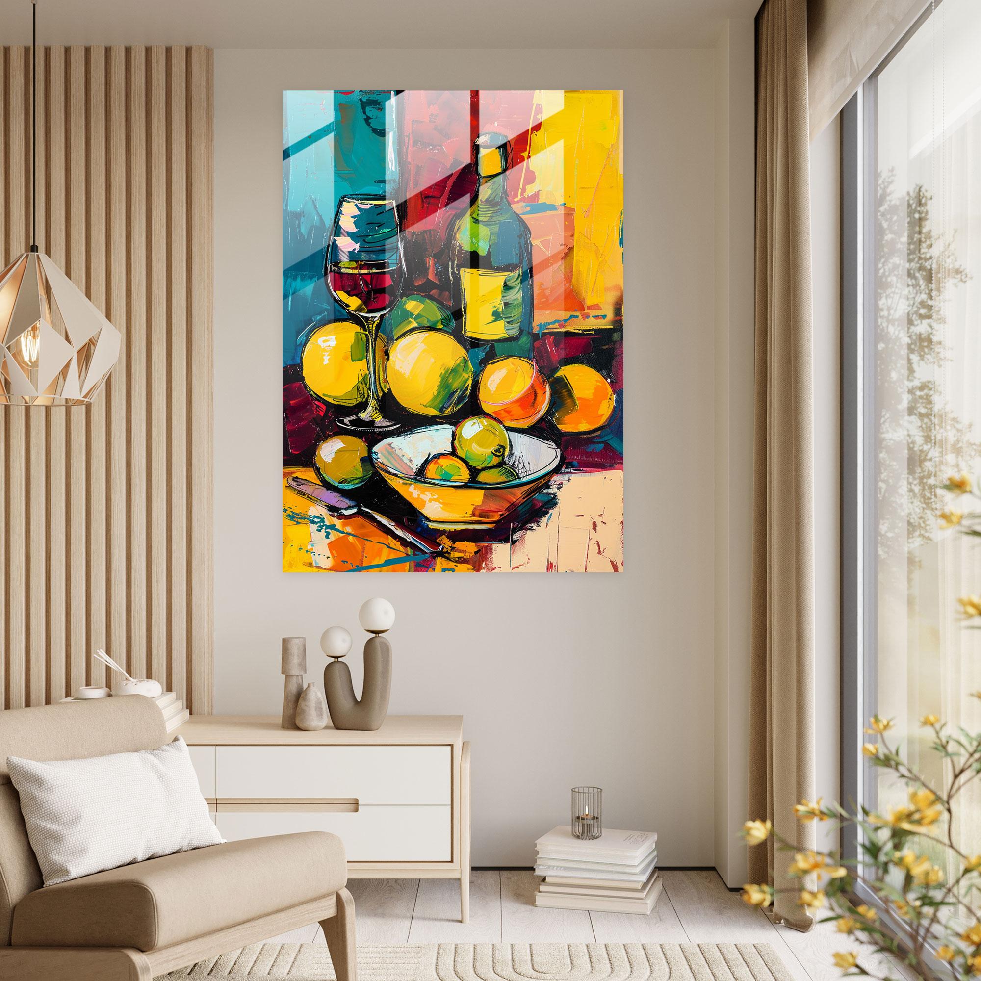 Expressionism Glass Print - Bold Still Life - Expressionism, Home Decoration, Expressionism Art Style, Glass Art