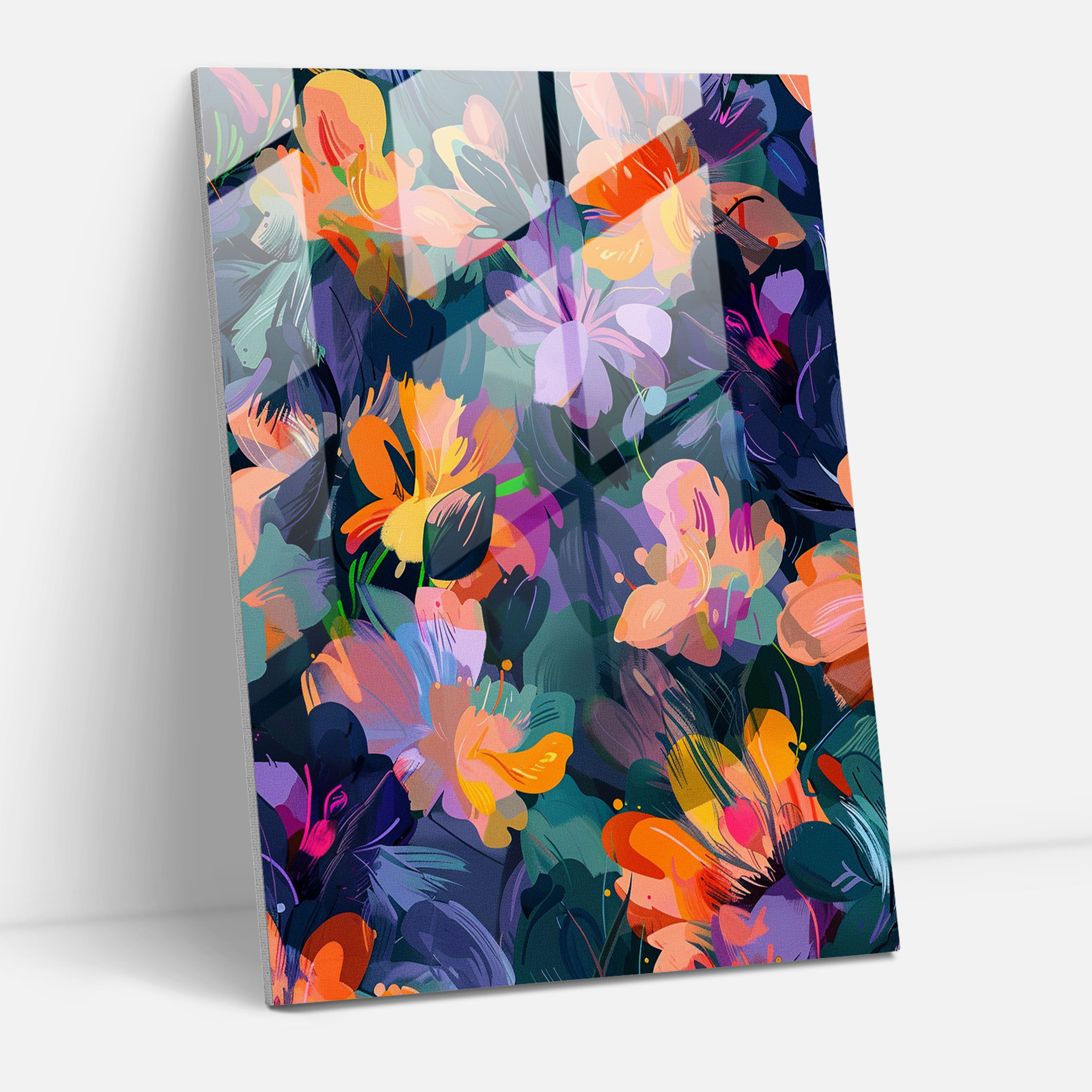 Expressionism Wall Decoration - Abstract Floral Pattern - Expressionism, Glass Print, Expressionism Art Style, Wall Decoration
