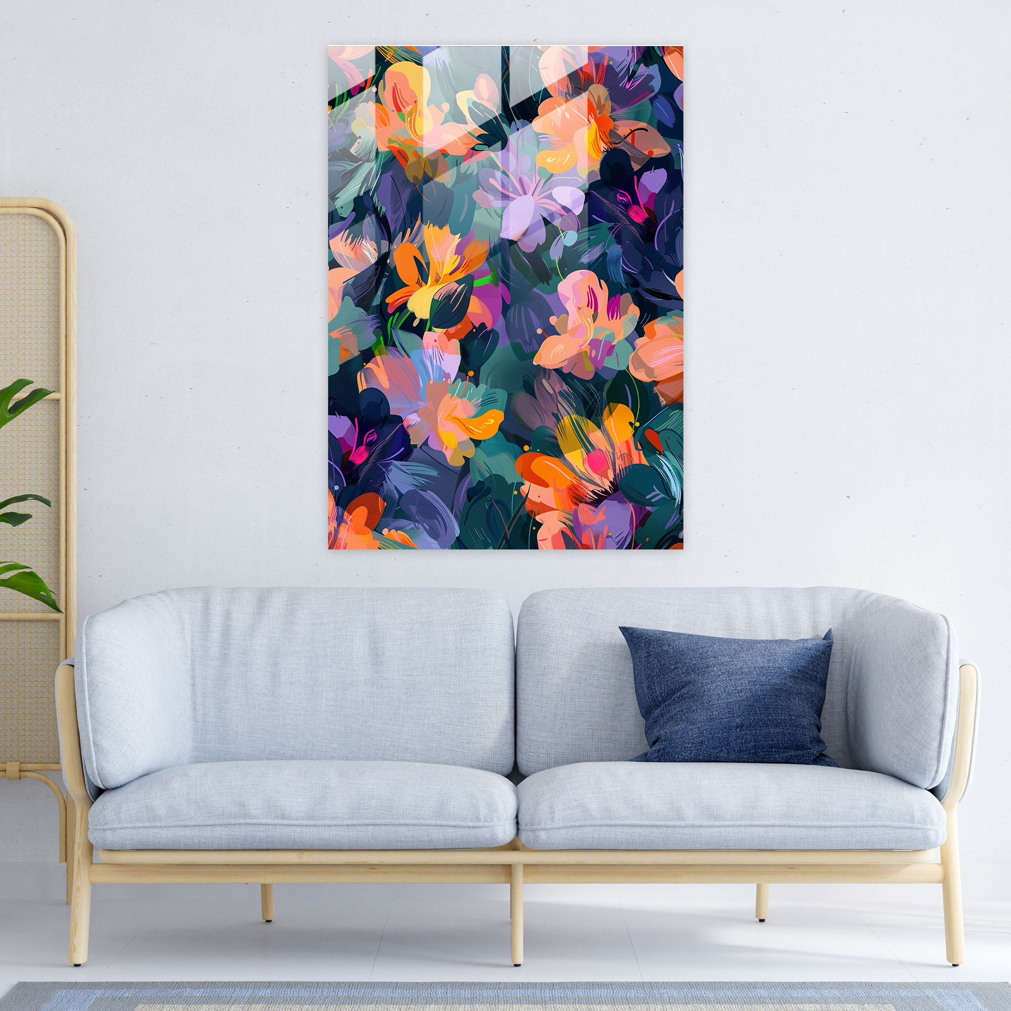 Expressionism Wall Decoration - Abstract Floral Pattern - Expressionism, Glass Print, Expressionism Art Style, Wall Decoration