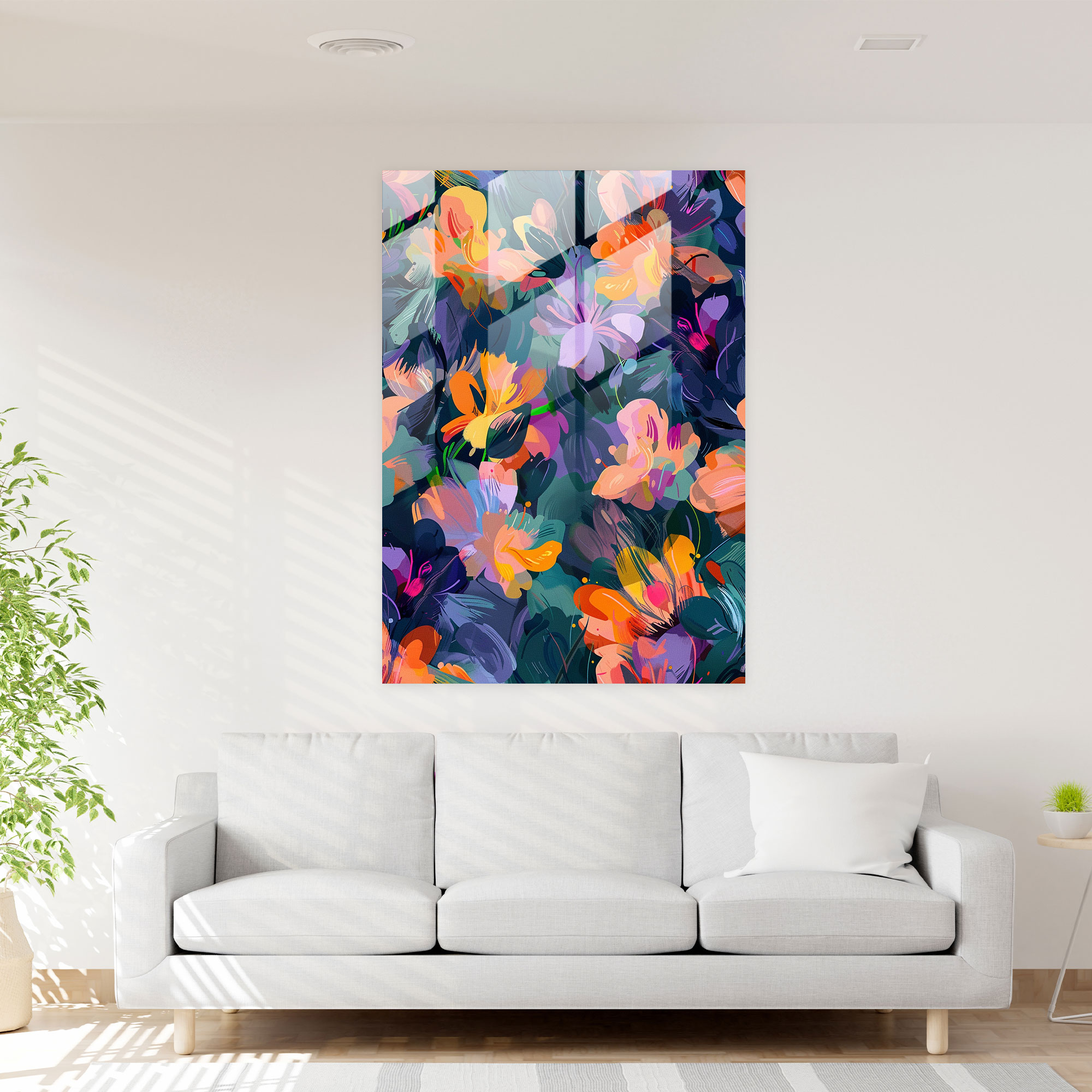 Expressionism Wall Decoration - Abstract Floral Pattern - Expressionism, Glass Print, Expressionism Art Style, Wall Decoration