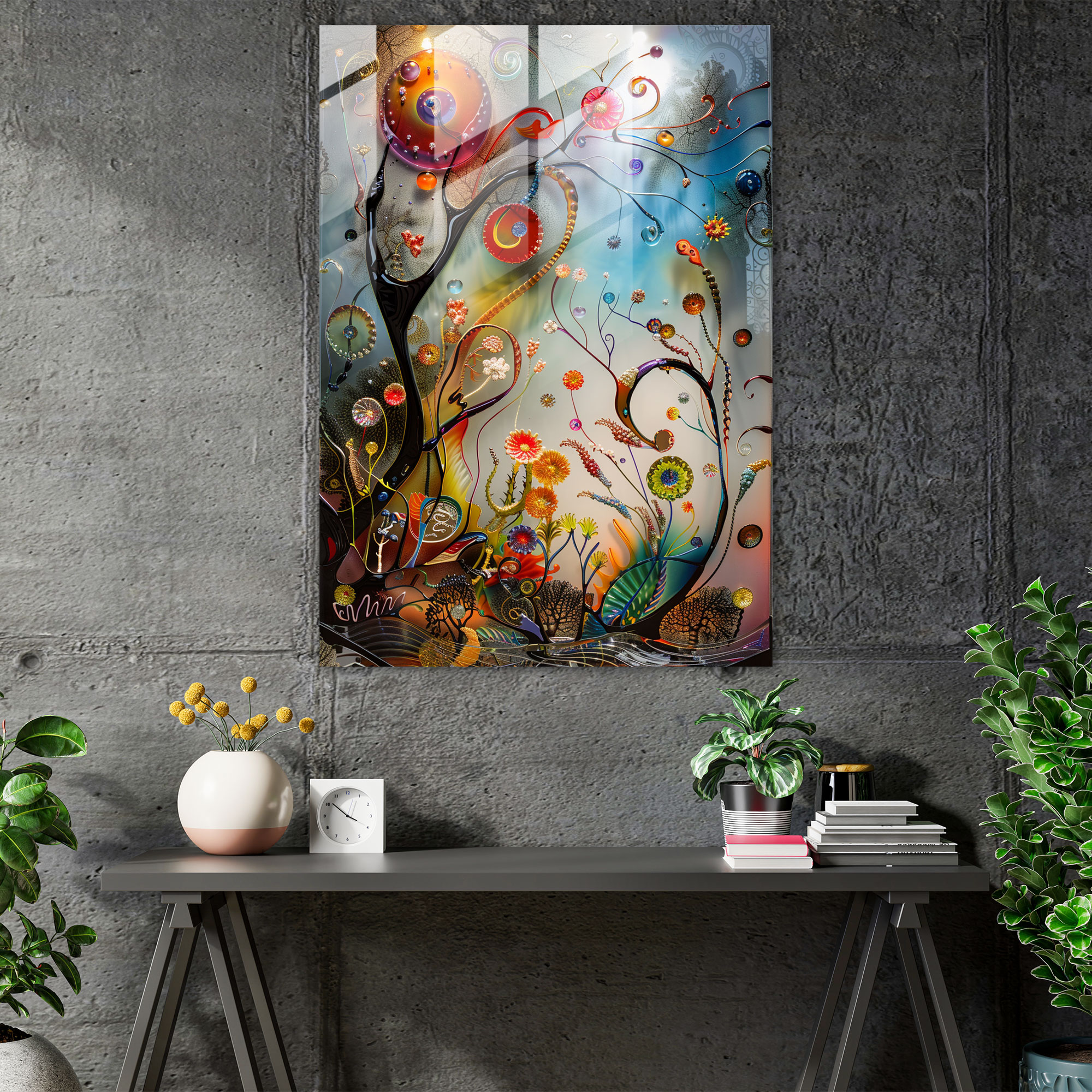 Expressionism Glass Art - Whimsical Fantastical Scene - Expressionism, Expressionism Art Style, Modern Art, Home Decoration